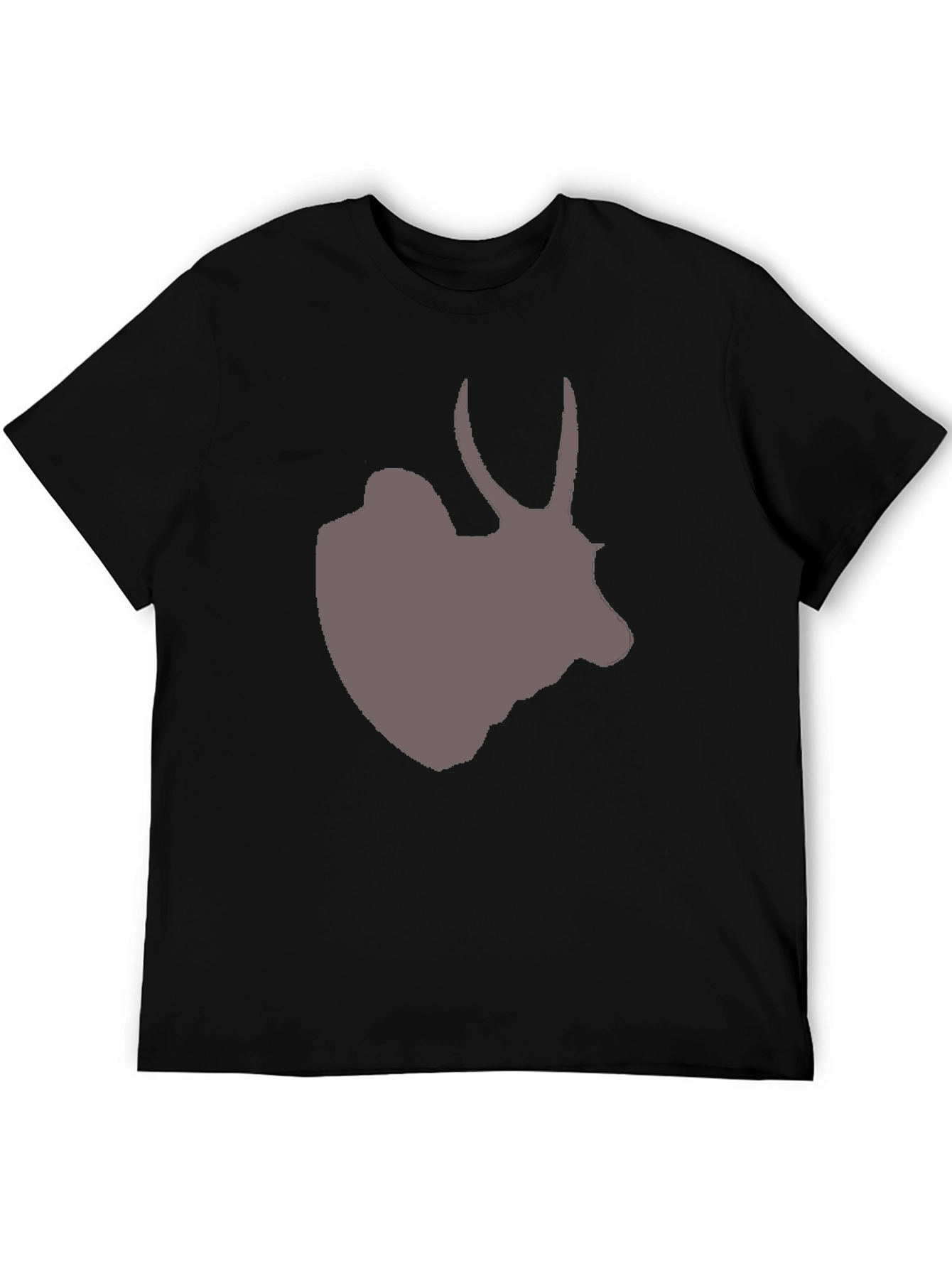 Mens Black T-Shirt with Antelope Graphic Tee