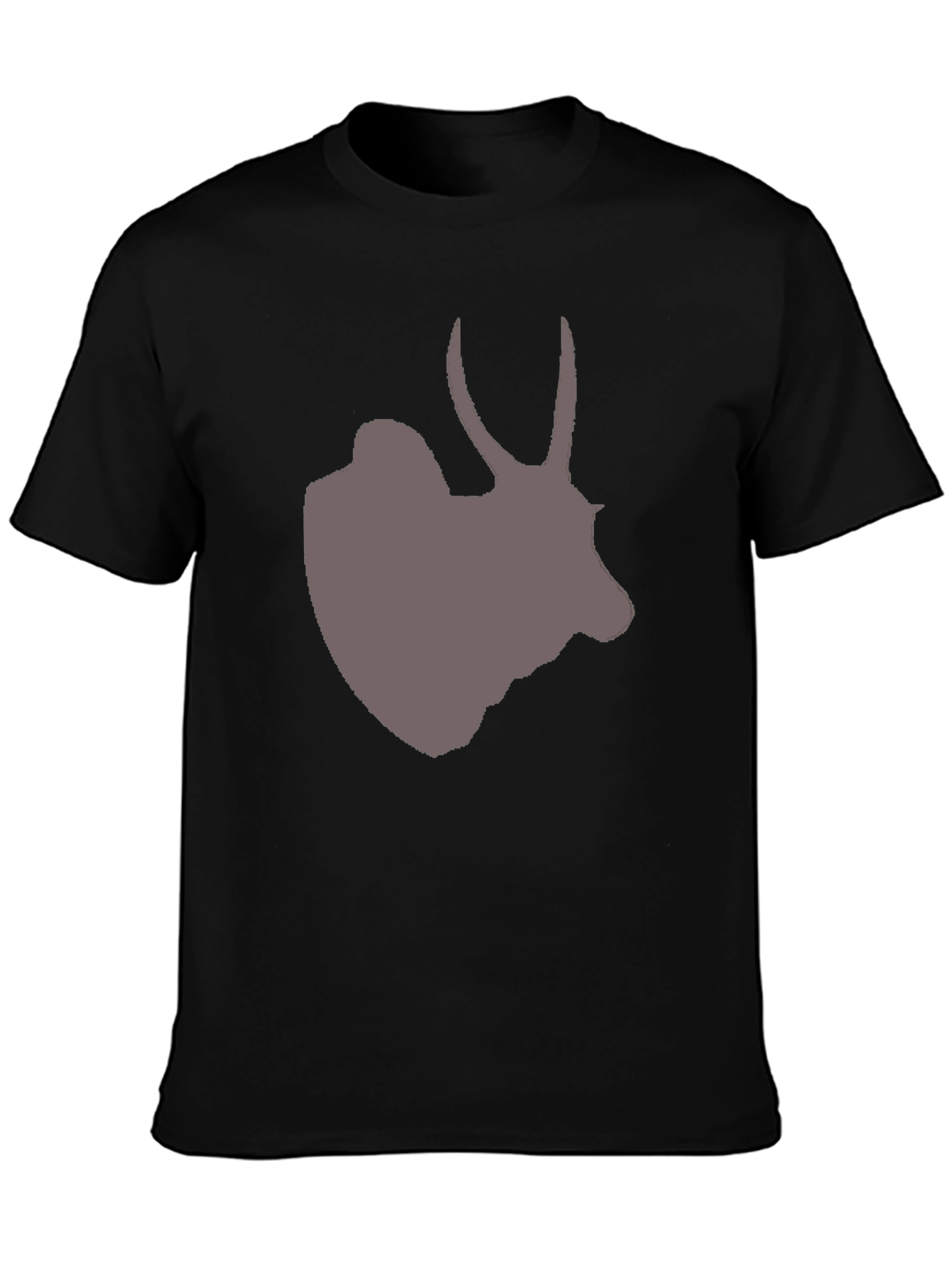 Mens Black T-Shirt with Antelope Graphic Tee