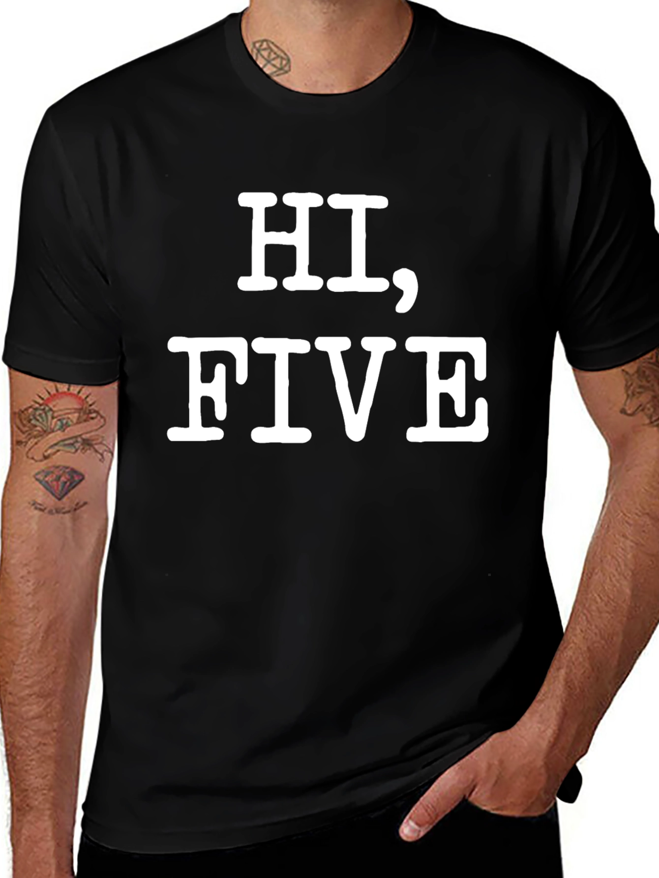 Hi Five Graphic Tee - Funny Casual T-Shirt