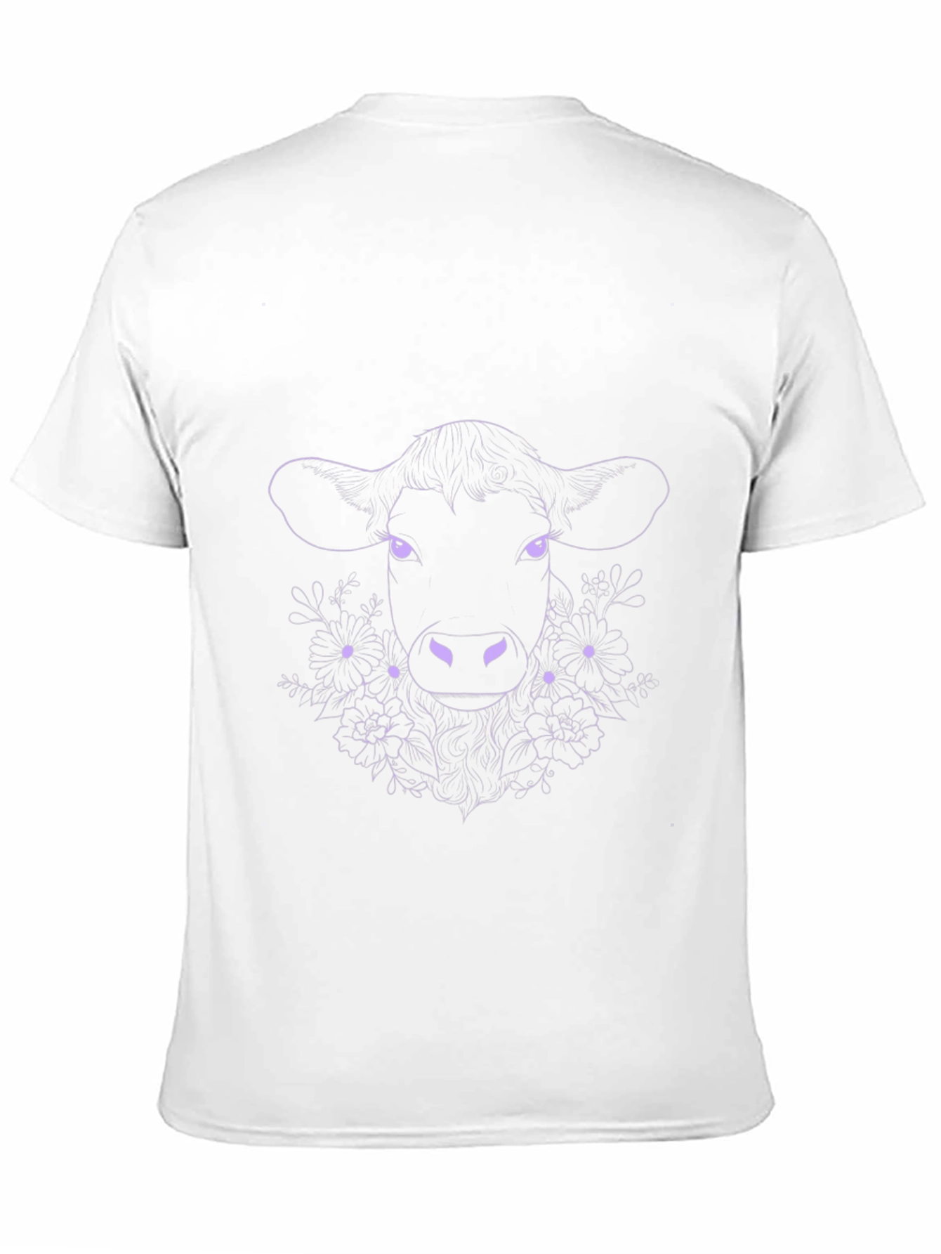 Floral Cow Graphic Tee - Black