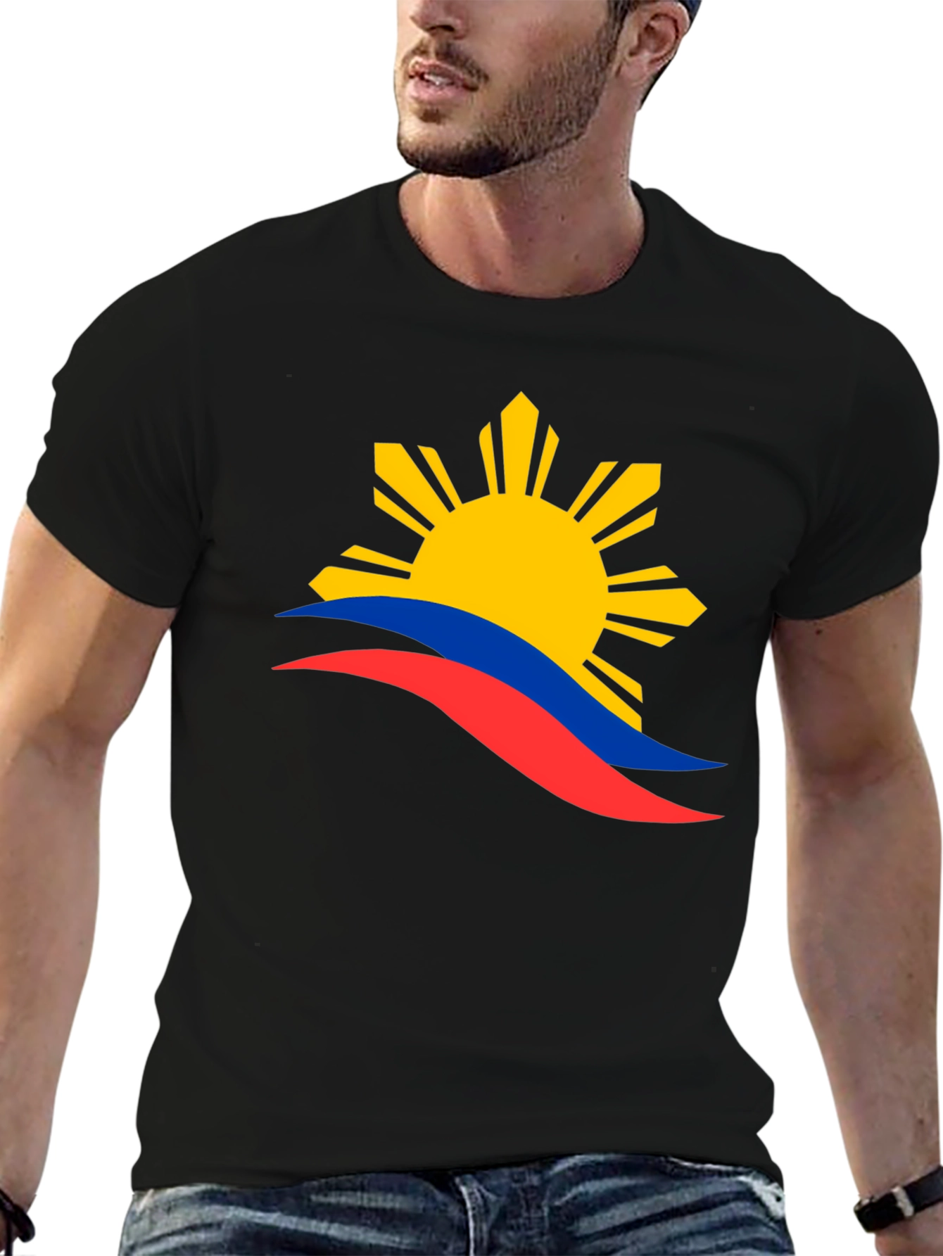 Philippines Flag Graphic T-Shirt - Black