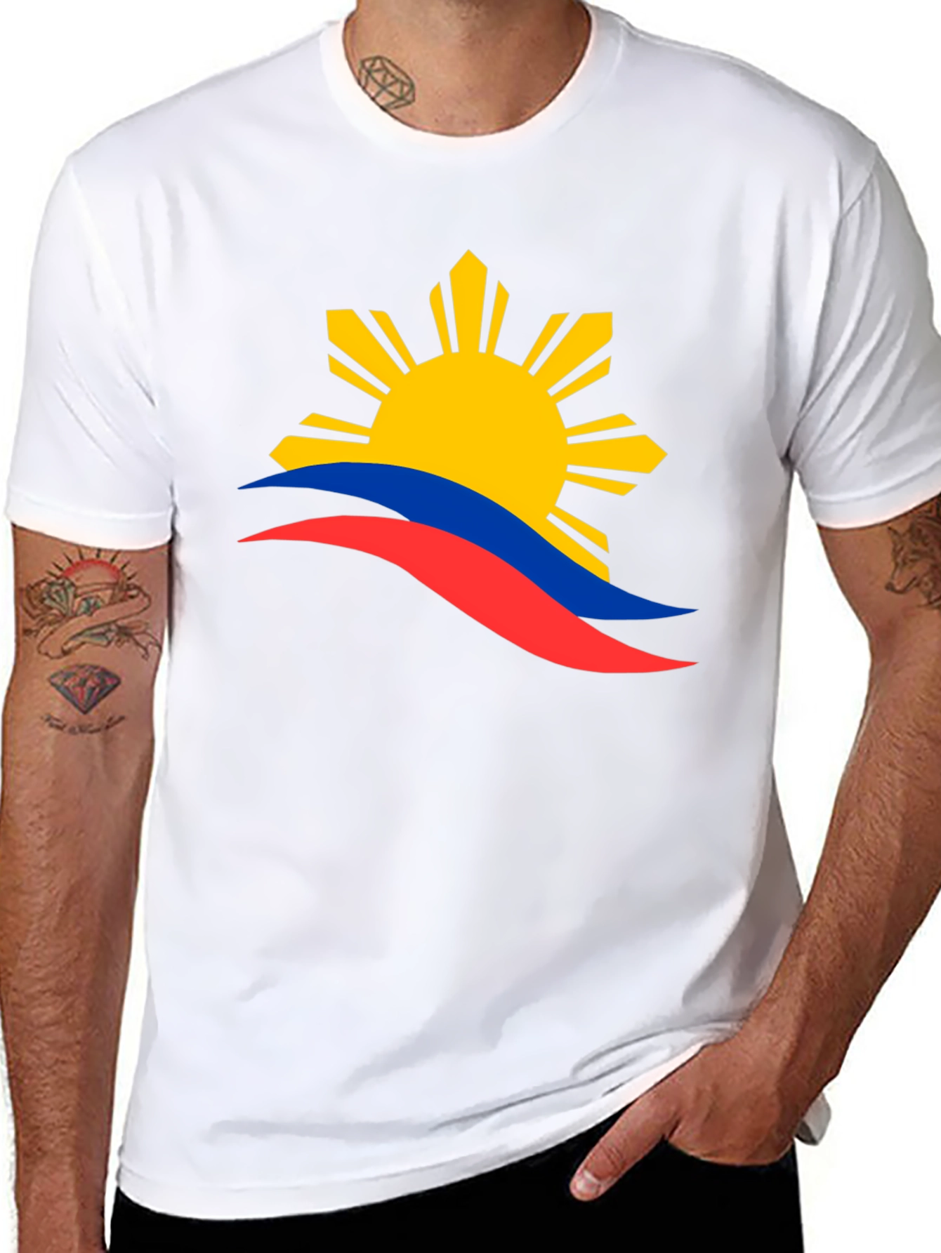 Philippines Flag Graphic T-Shirt - Black
