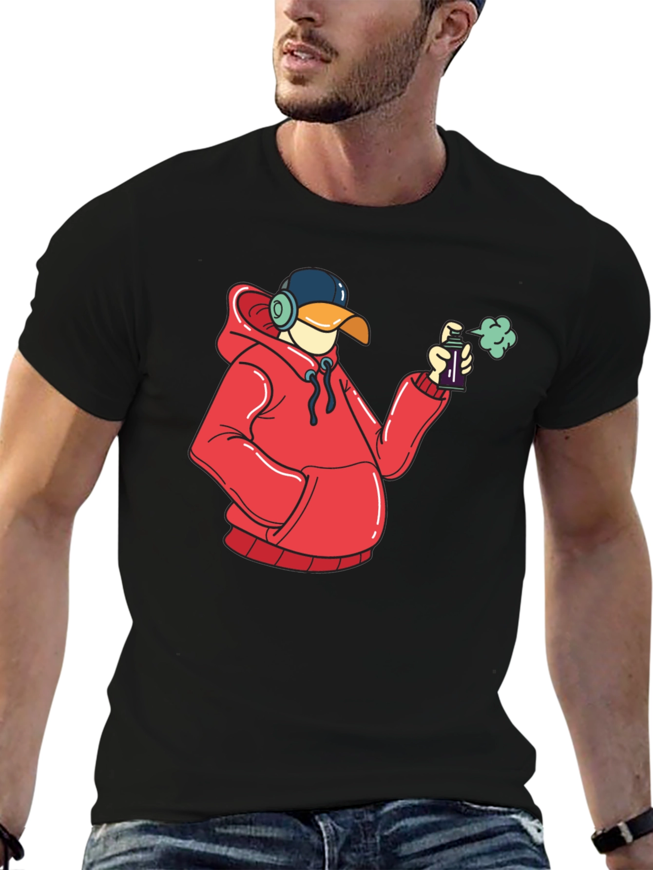 Duck Graffiti Artist Black T-Shirt