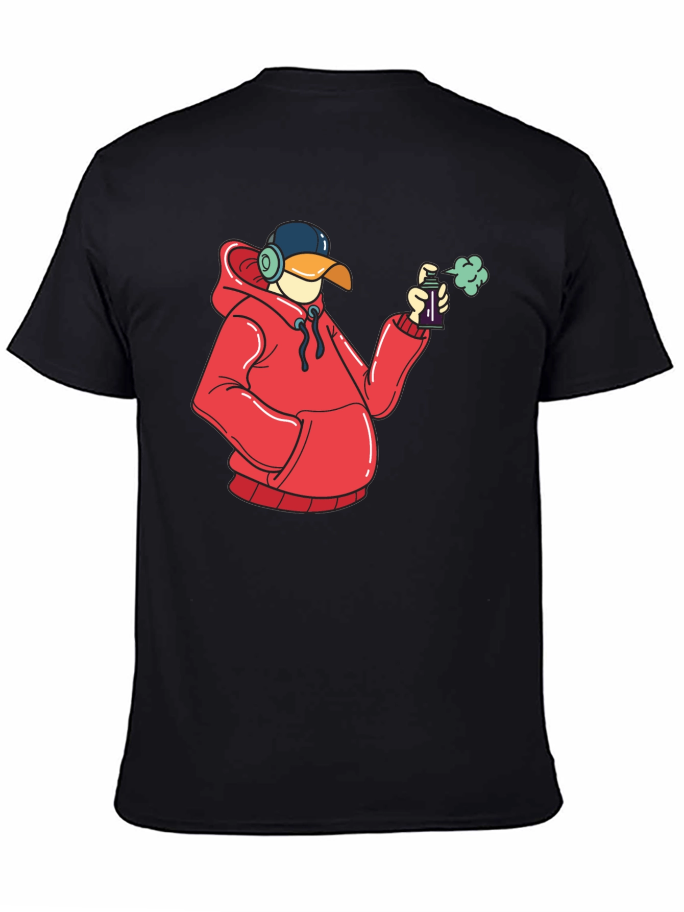 Duck Graffiti Artist Black T-Shirt