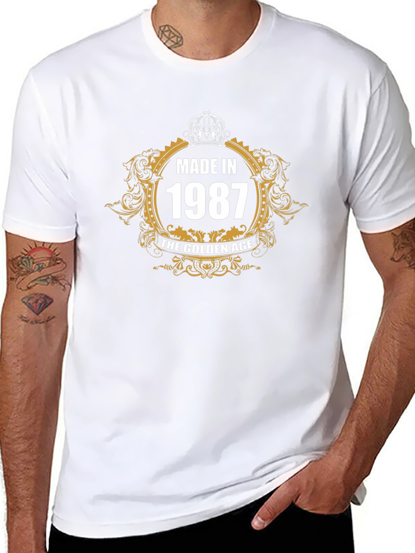 Made in 1987 Golden Age Black Graphic T-Shirt