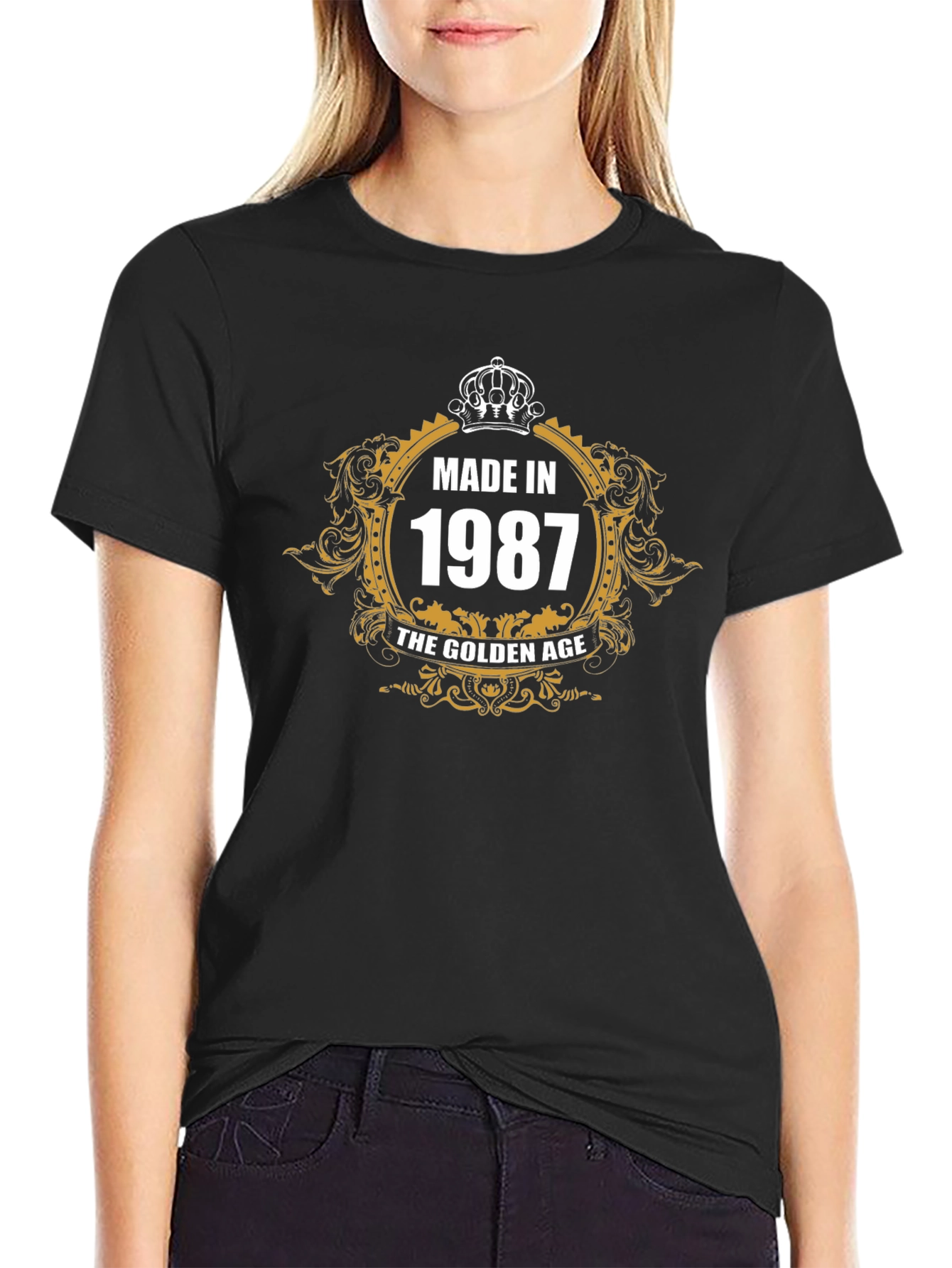 Made in 1987 Golden Age Black Graphic T-Shirt