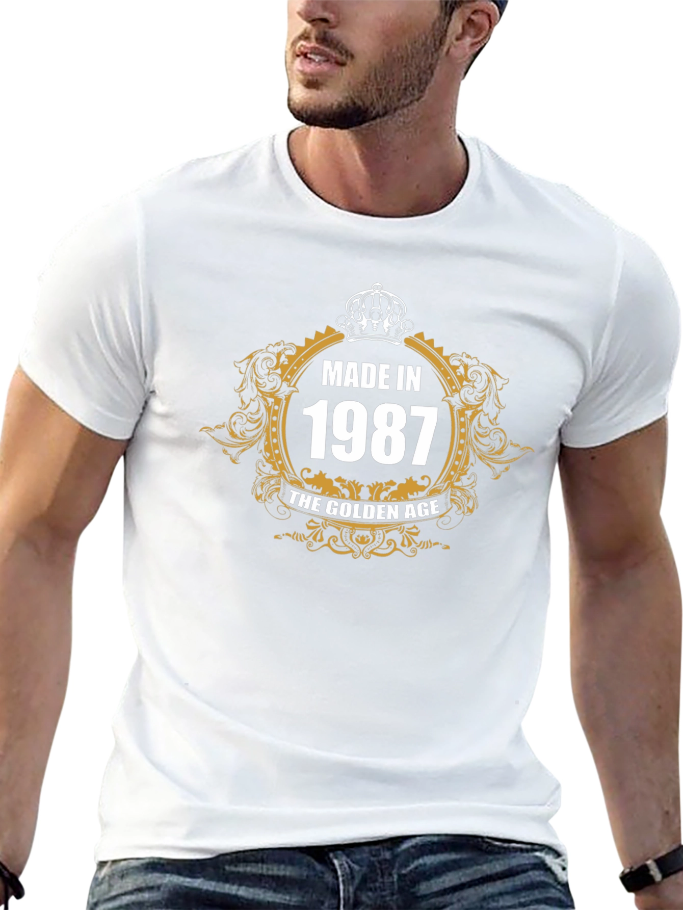 Made in 1987 Golden Age Black Graphic T-Shirt