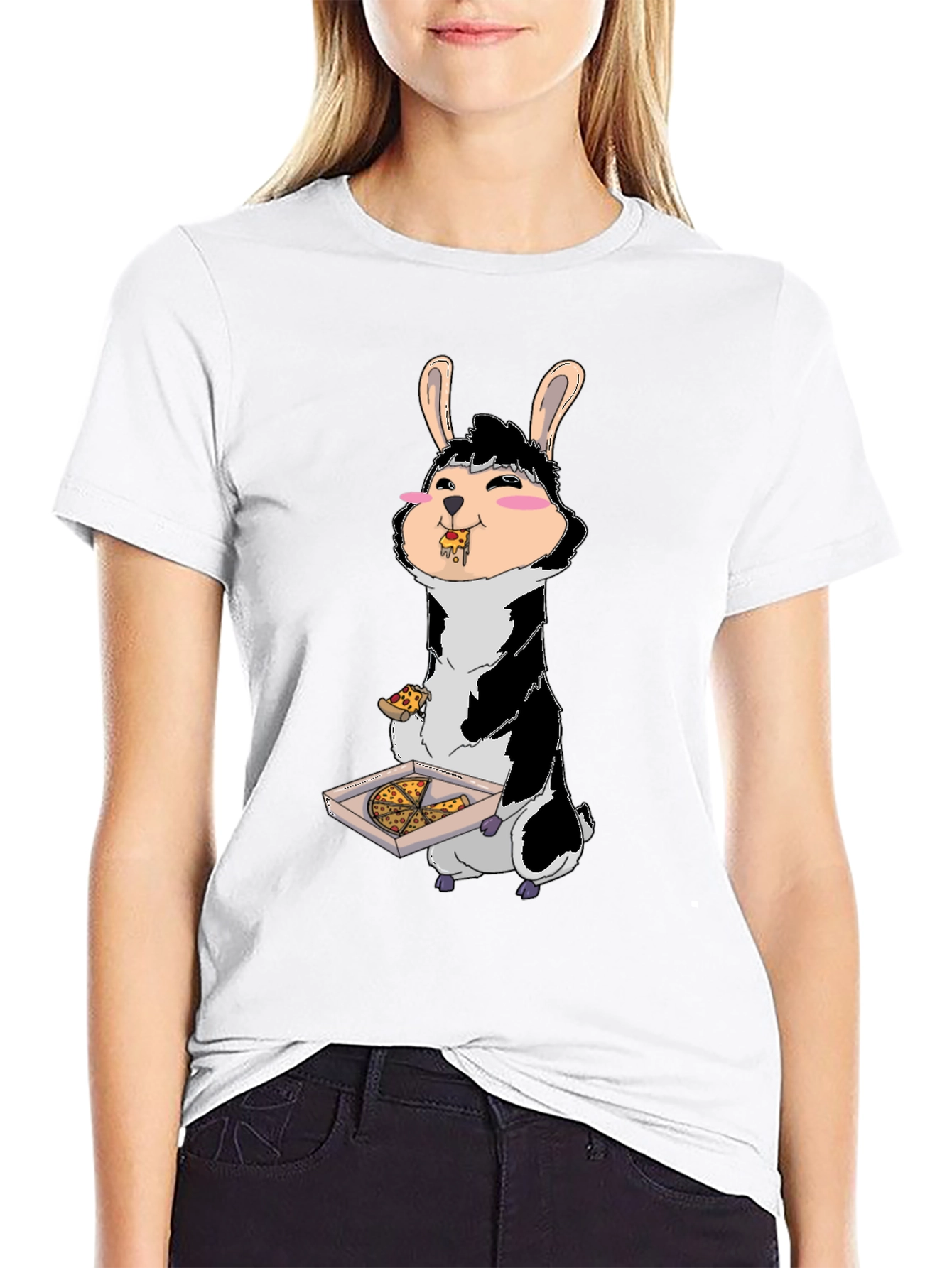 Pizza Eating Bunny T-Shirt