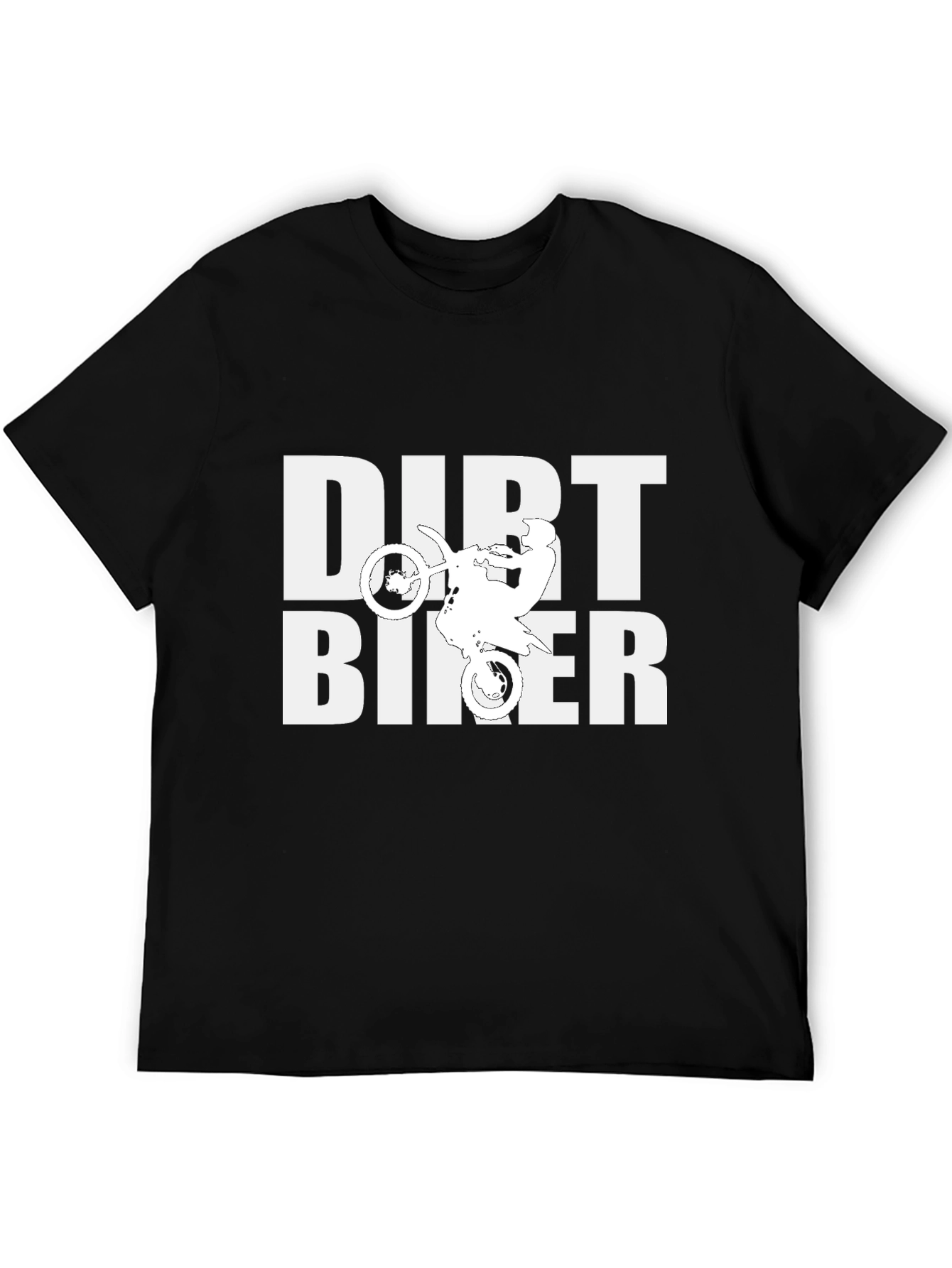 Dirt Biker Graphic Tee - Black Cotton T-Shirt