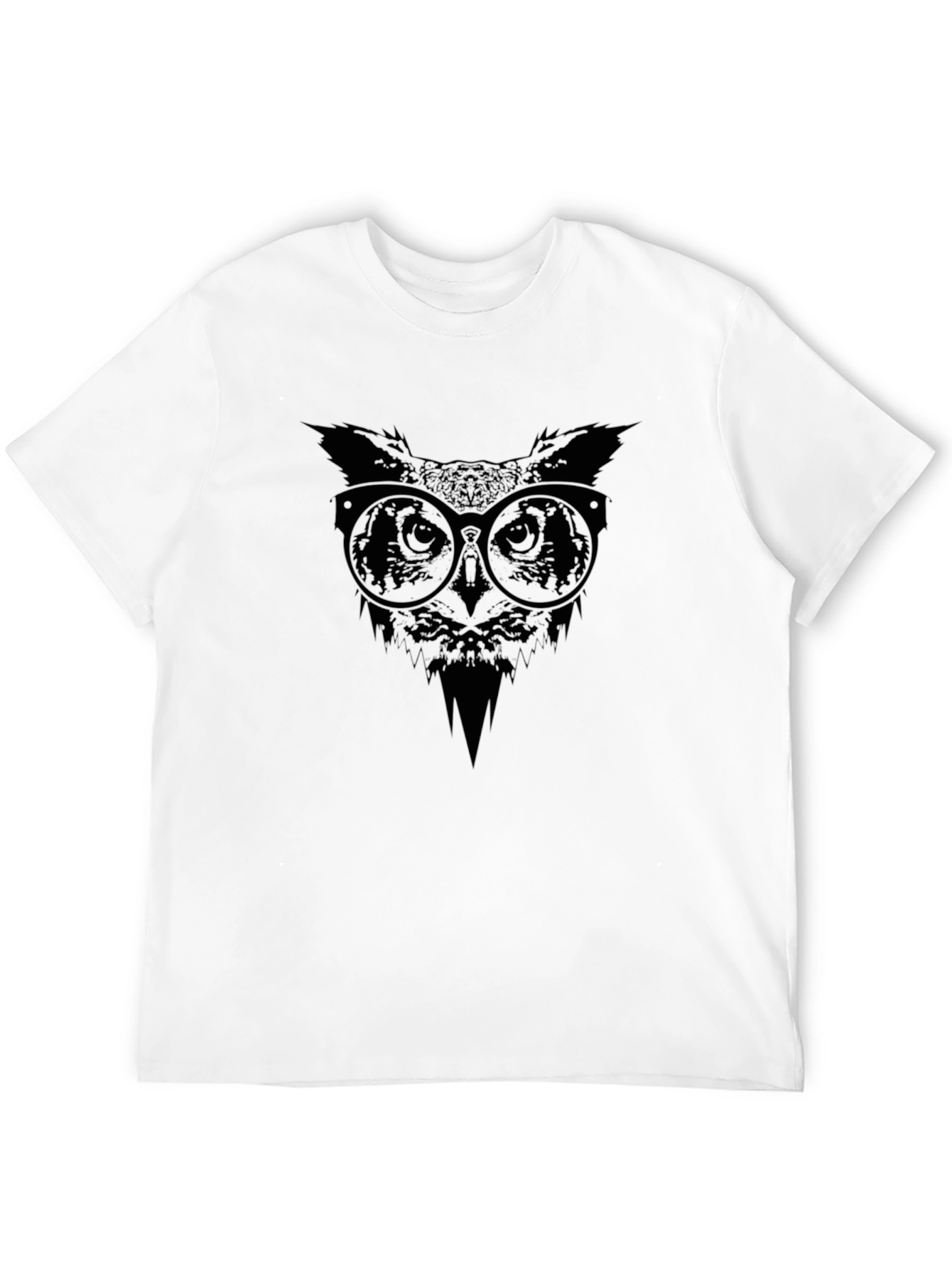 Cool Owl Graphic Print Black T-Shirt