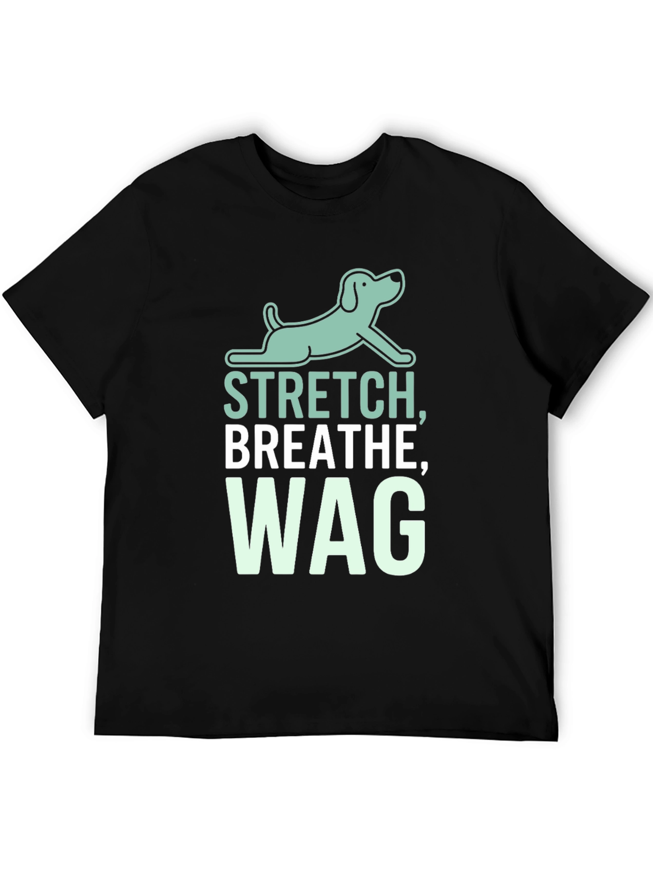 Stretch Breathe Wag Black T-Shirt