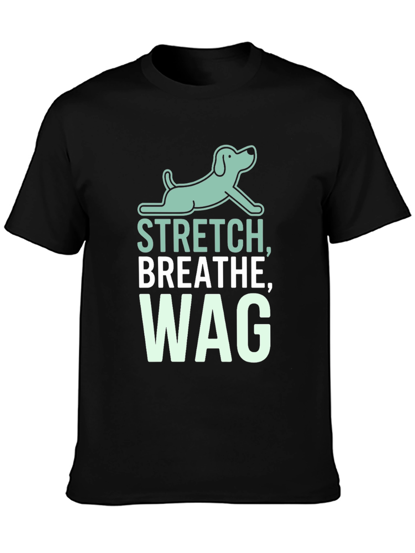 Stretch Breathe Wag Black T-Shirt