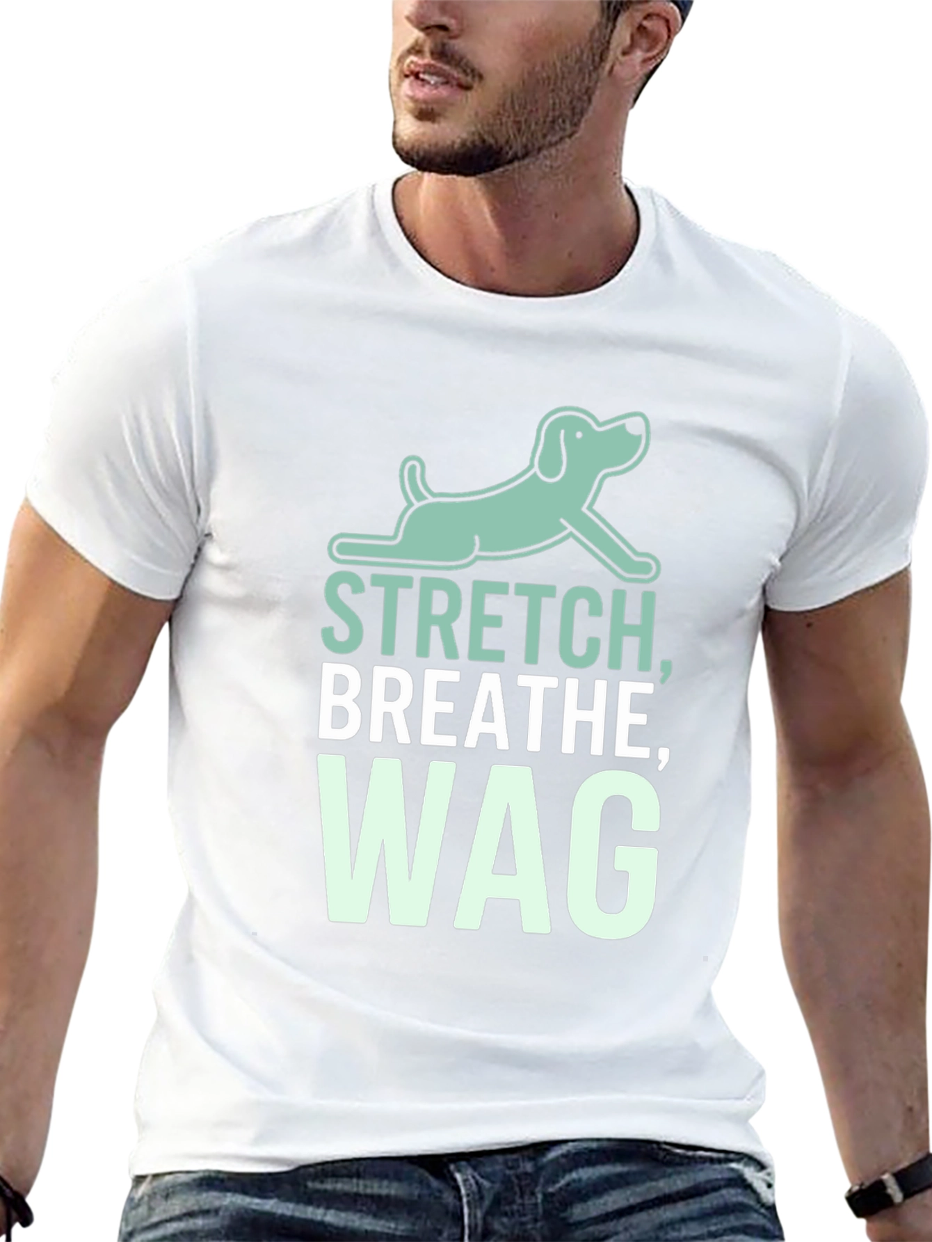 Stretch Breathe Wag Black T-Shirt