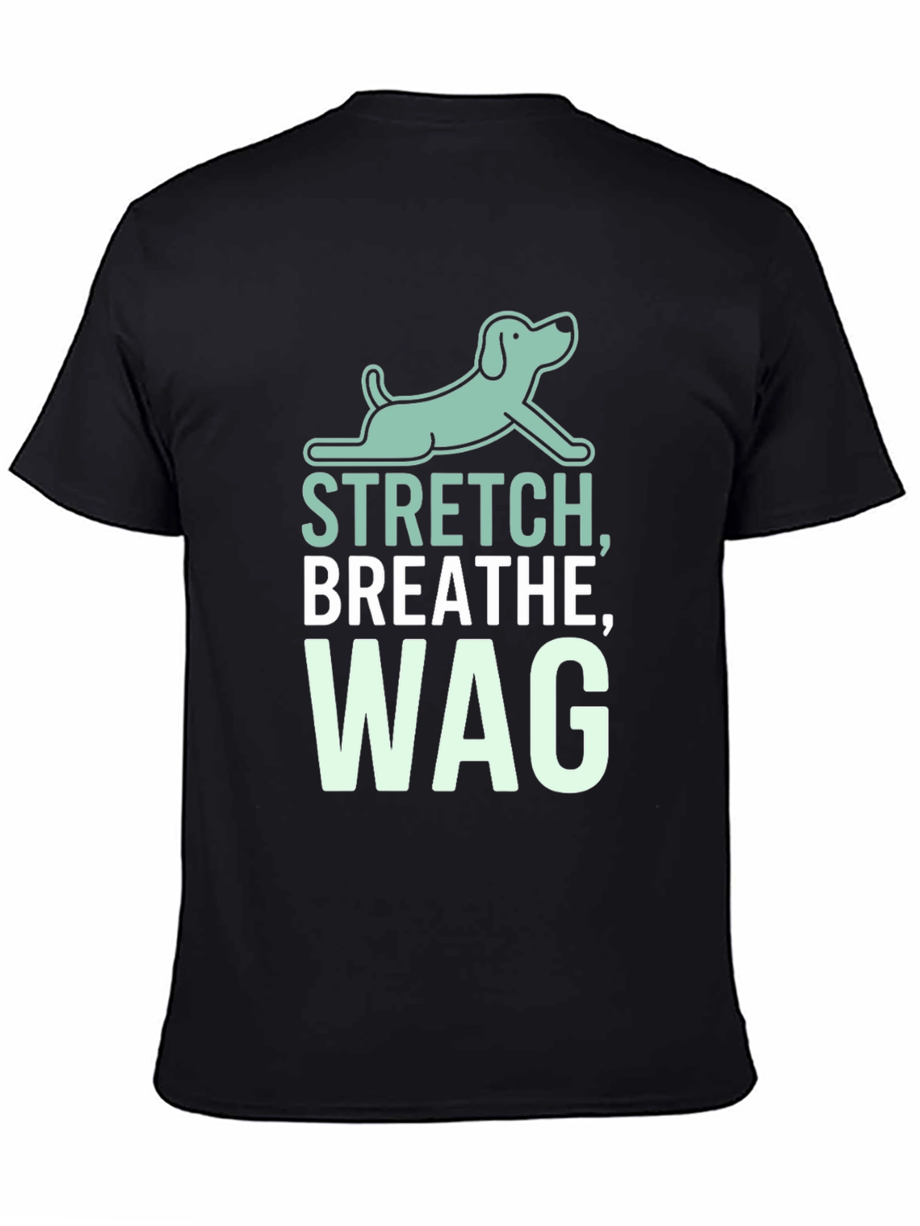 Stretch Breathe Wag Black T-Shirt
