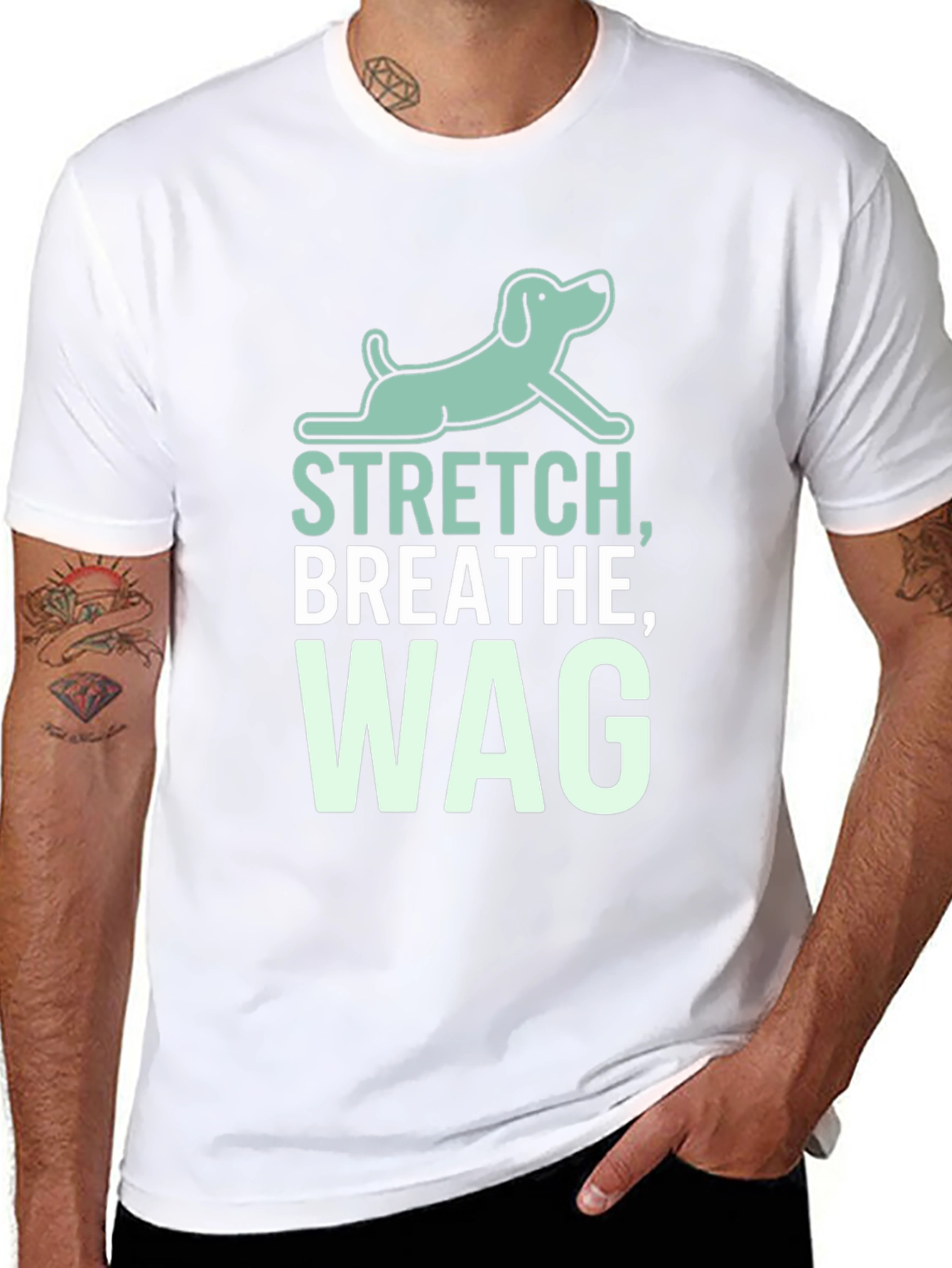 Stretch Breathe Wag Black T-Shirt