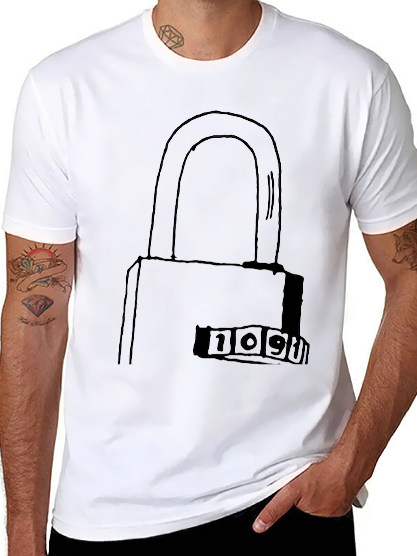 Secret Code Lock Graphic T-Shirt