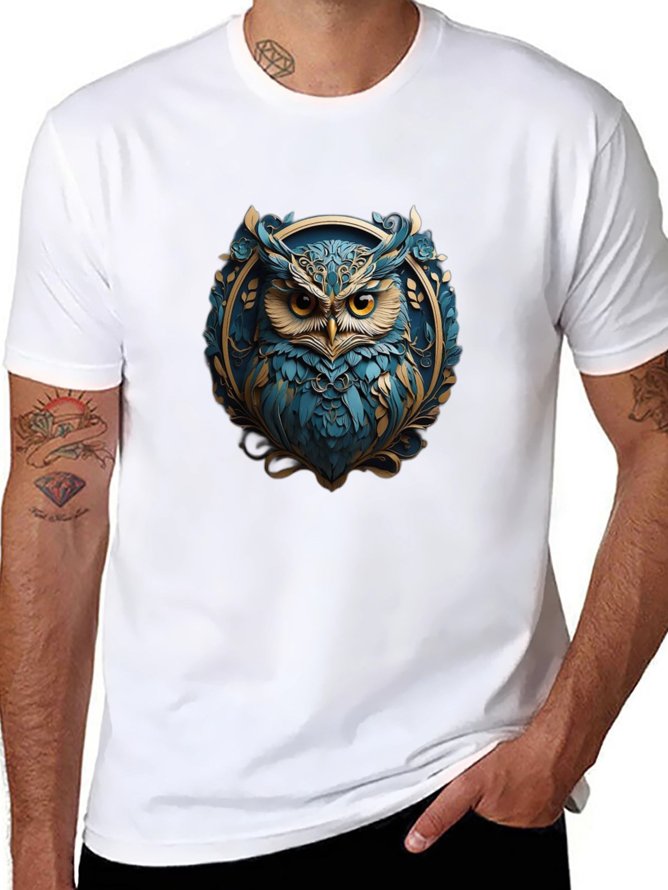 Owl Graphic Tee - Stylish Bird Design