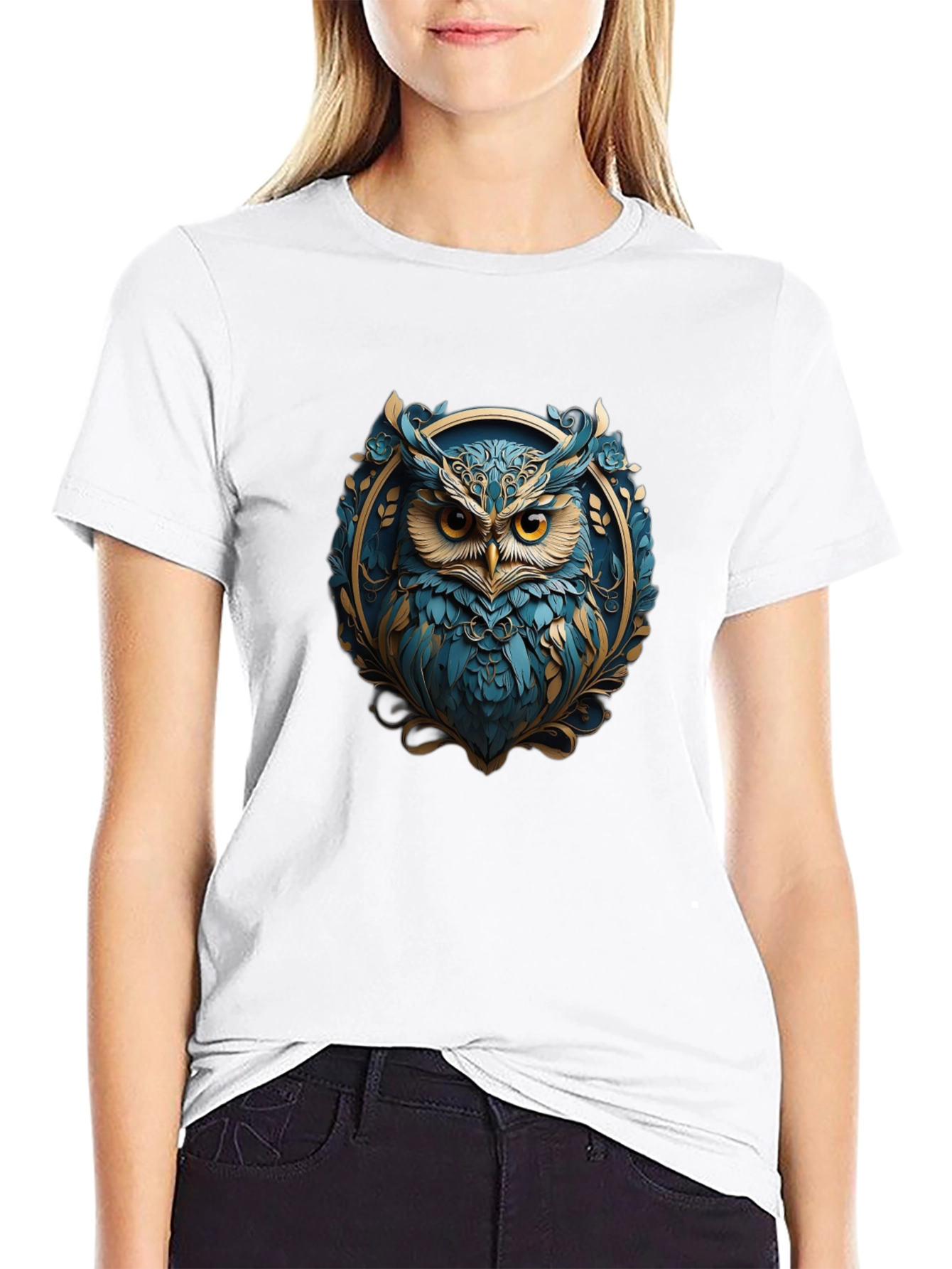 Owl Graphic Tee - Stylish Bird Design