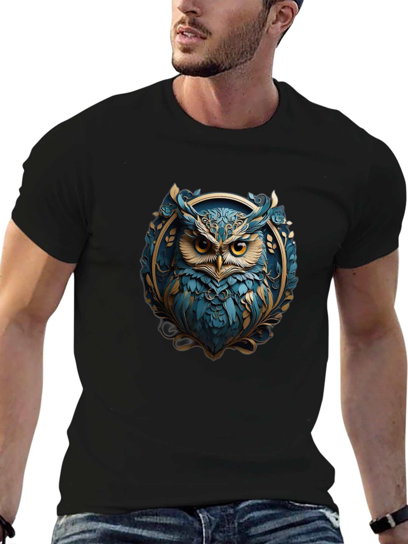 Owl Graphic Tee - Stylish Bird Design