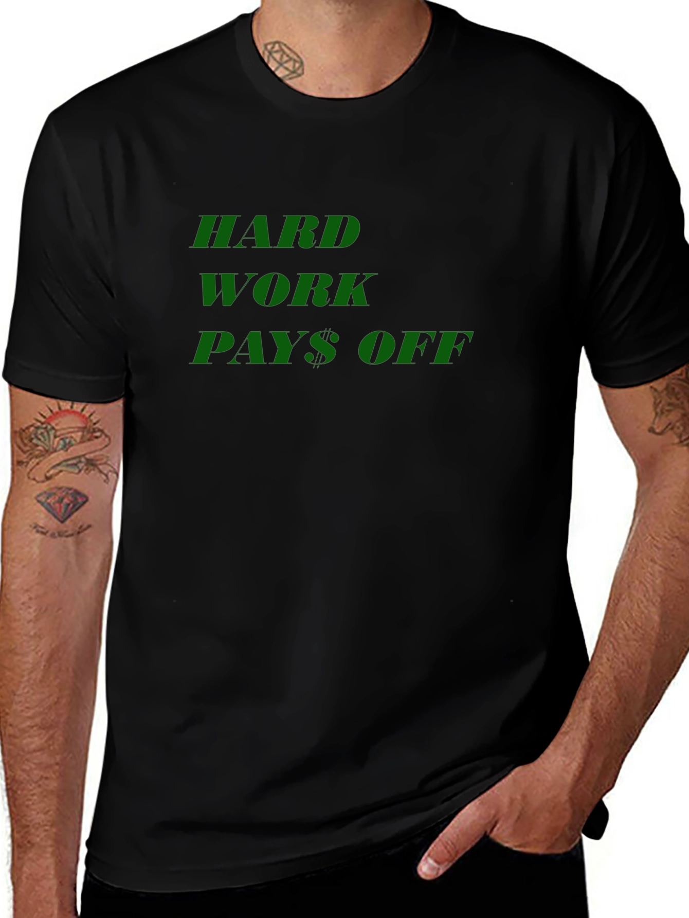 Hard Work Pays Off Black T-Shirt