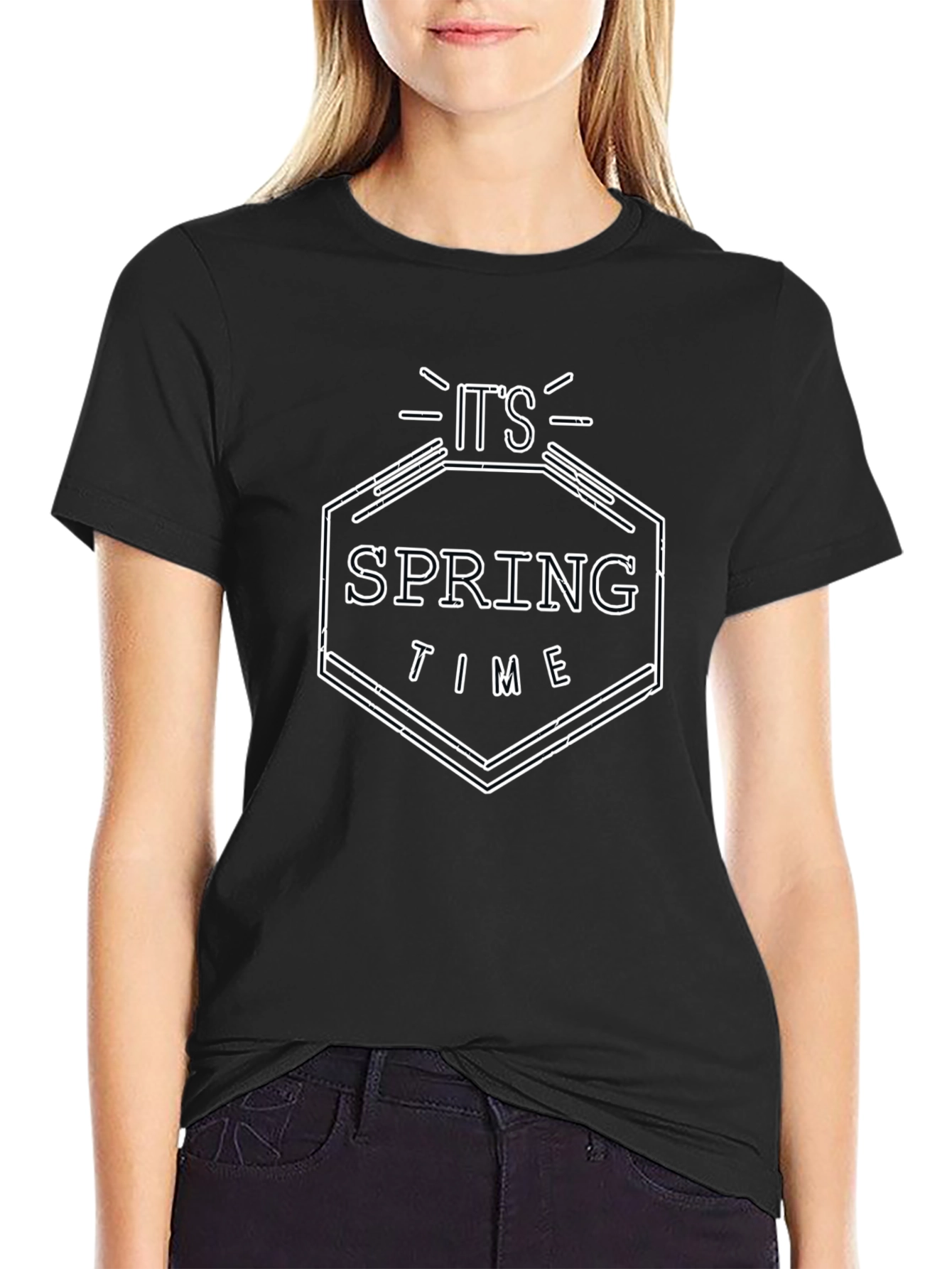Its Spring Time Black Graphic Tee