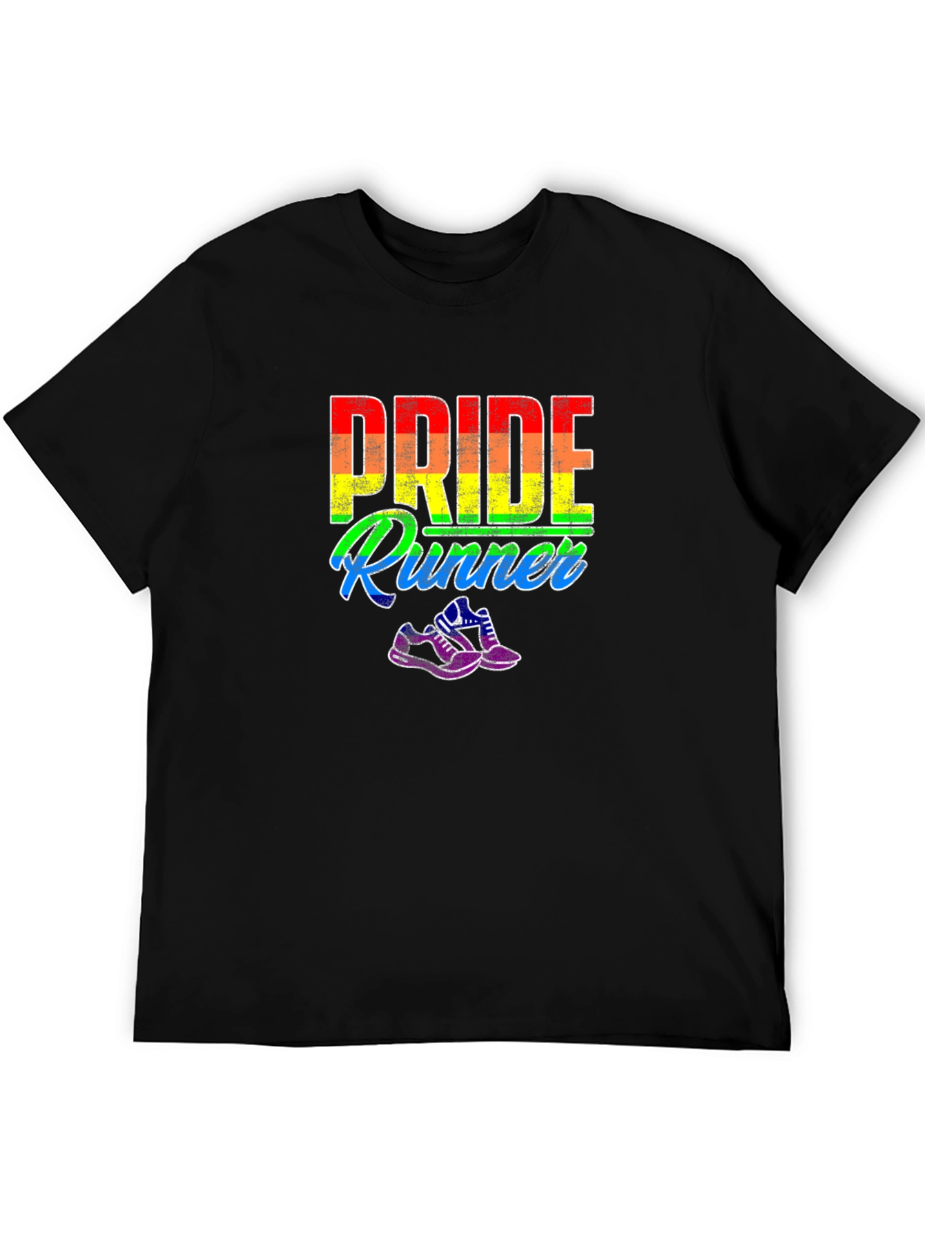 Pride Runner T-Shirt LGBTQ Rainbow Graphic Tee