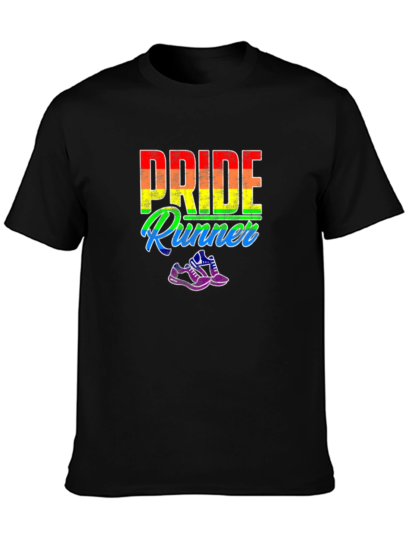 Pride Runner T-Shirt LGBTQ Rainbow Graphic Tee