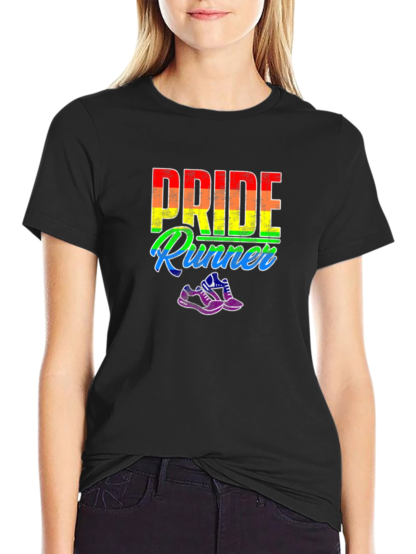 Pride Runner T-Shirt LGBTQ Rainbow Graphic Tee