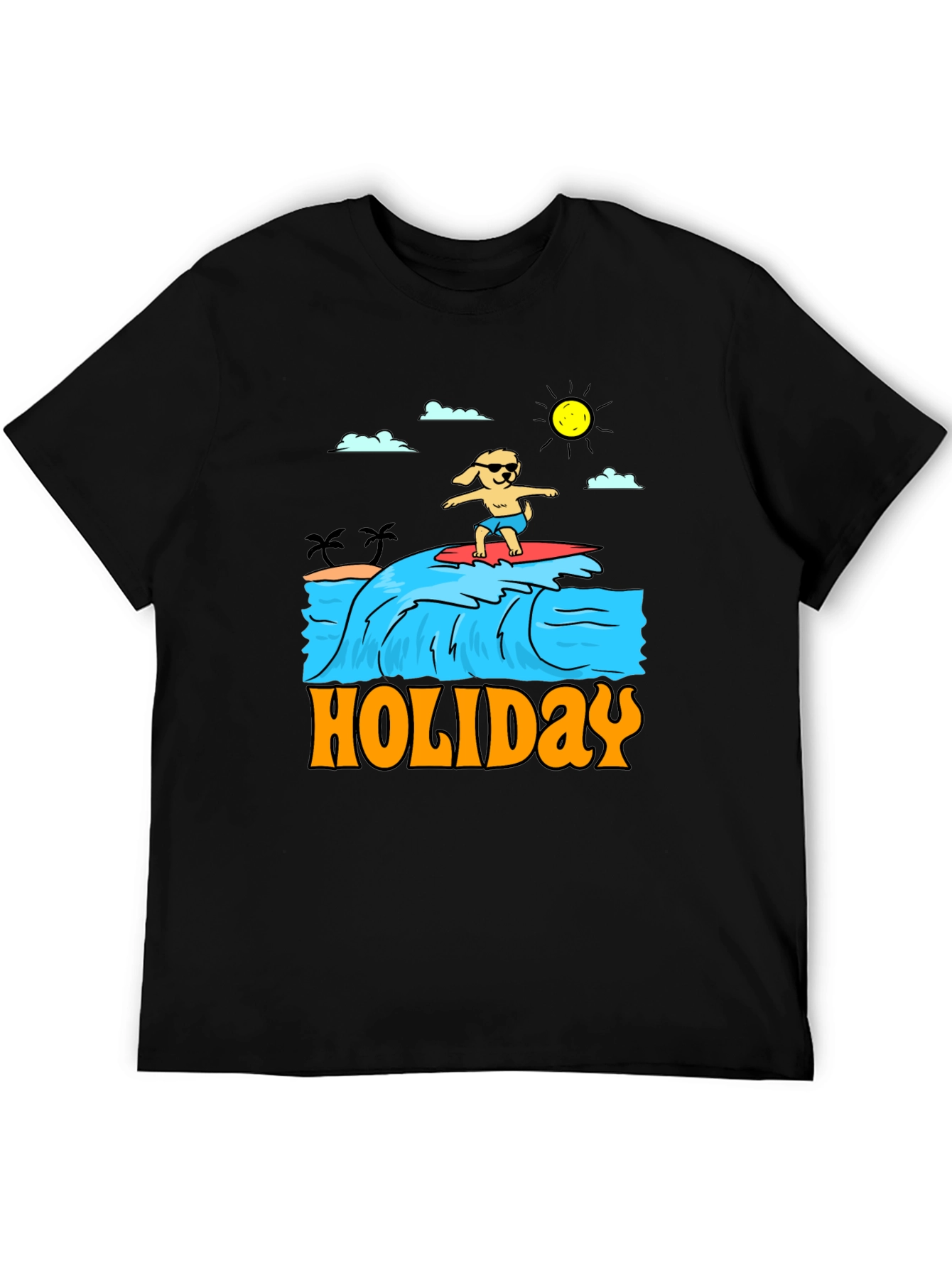 Holiday Dog Surfing Graphic Tee