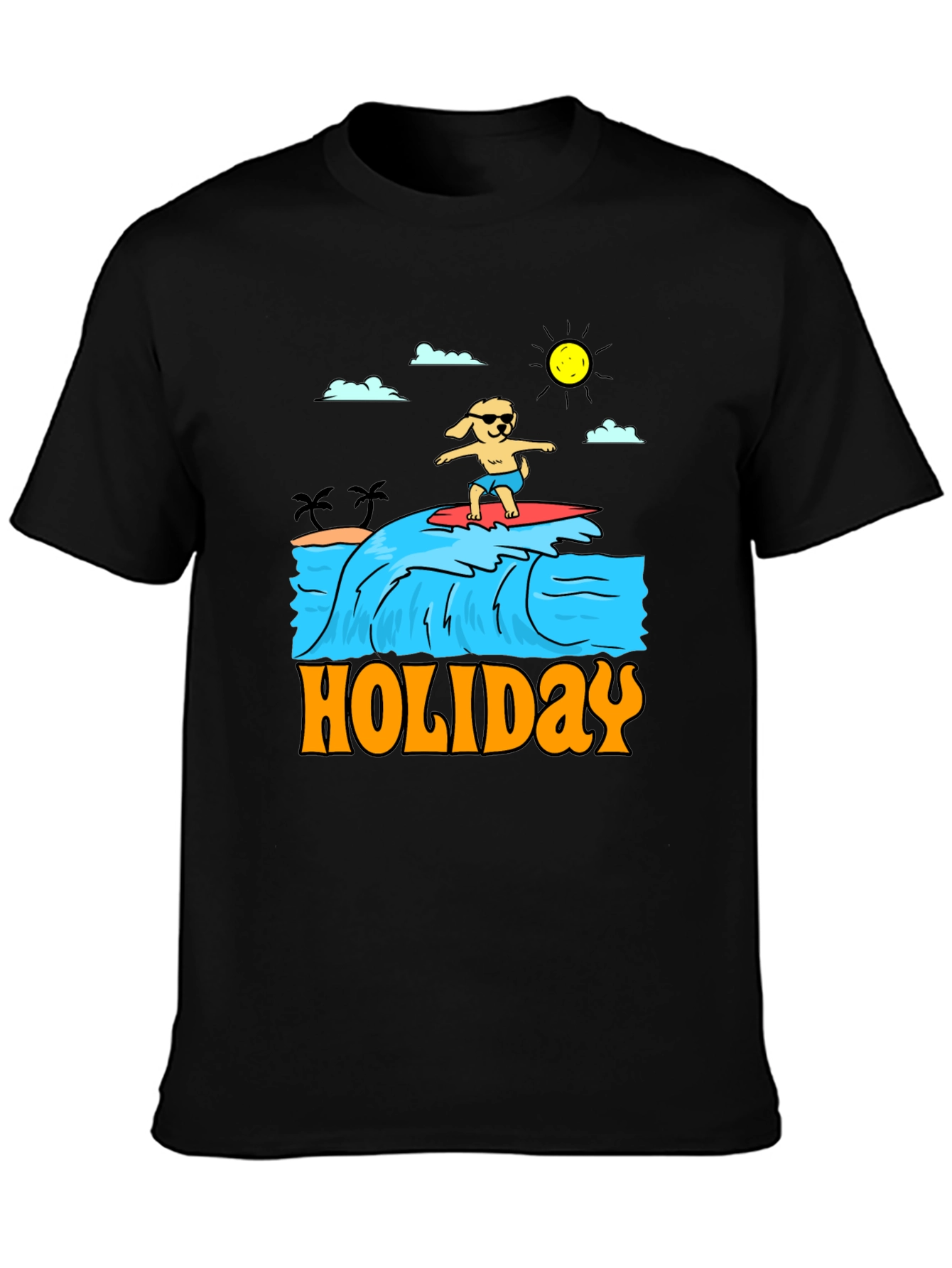 Holiday Dog Surfing Graphic Tee