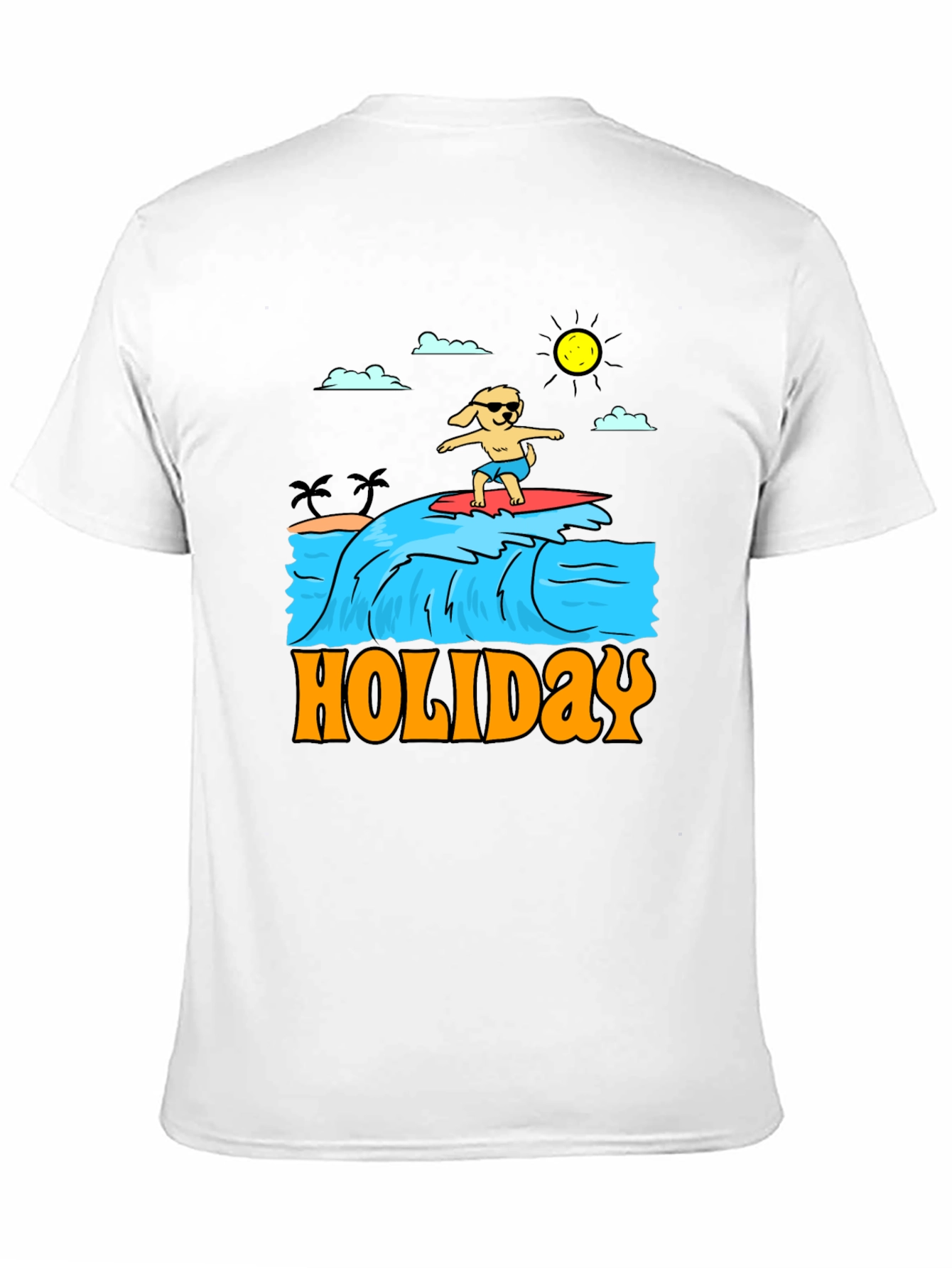 Holiday Dog Surfing Graphic Tee