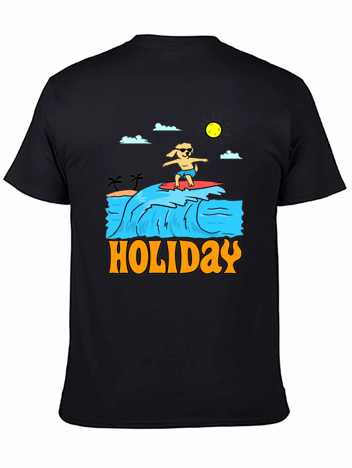 Holiday Dog Surfing Graphic Tee