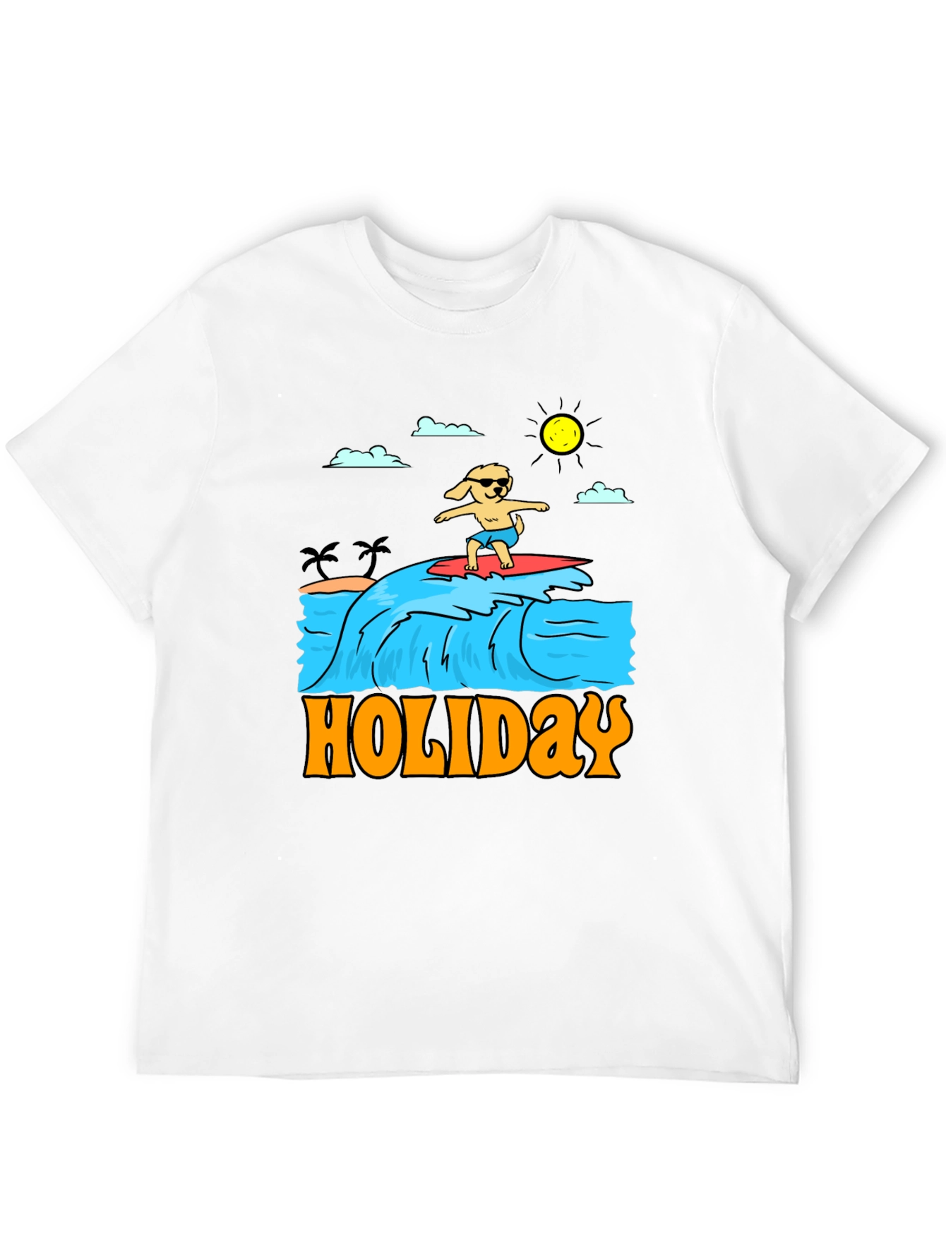 Holiday Dog Surfing Graphic Tee