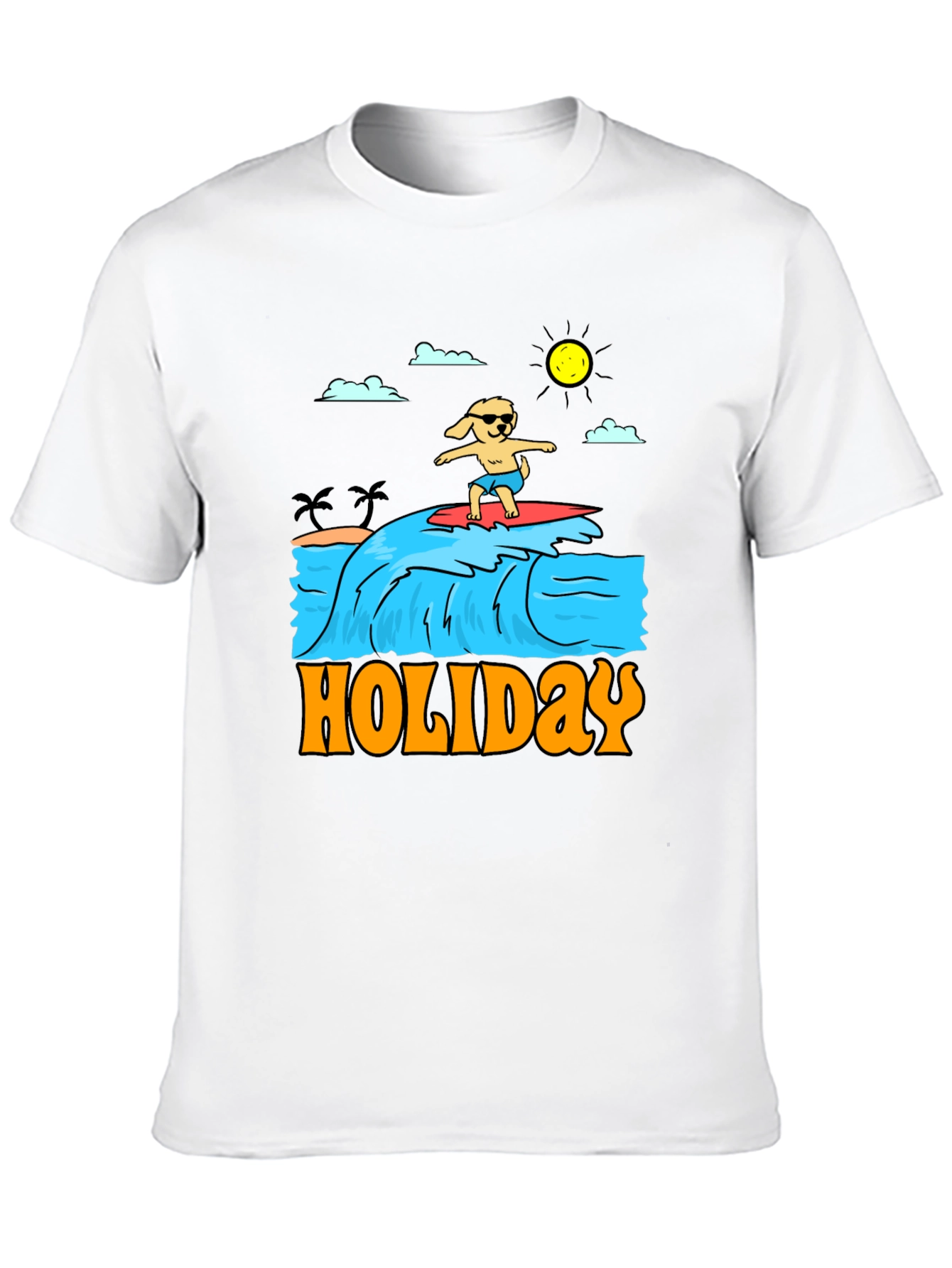 Holiday Dog Surfing Graphic Tee