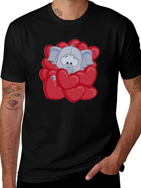 Elephant in Love T-Shirt - Cute Cartoon Valentines Day Tee