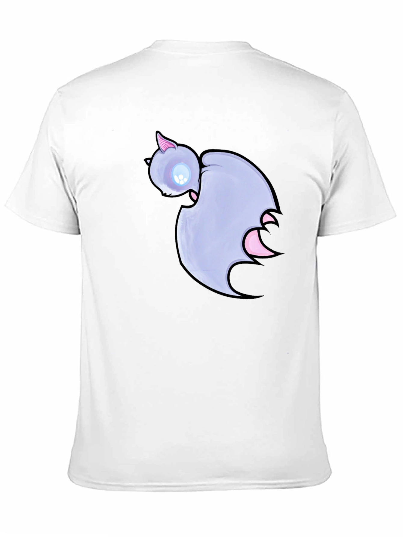 Cute Cartoon Bat Graphic Black T-Shirt