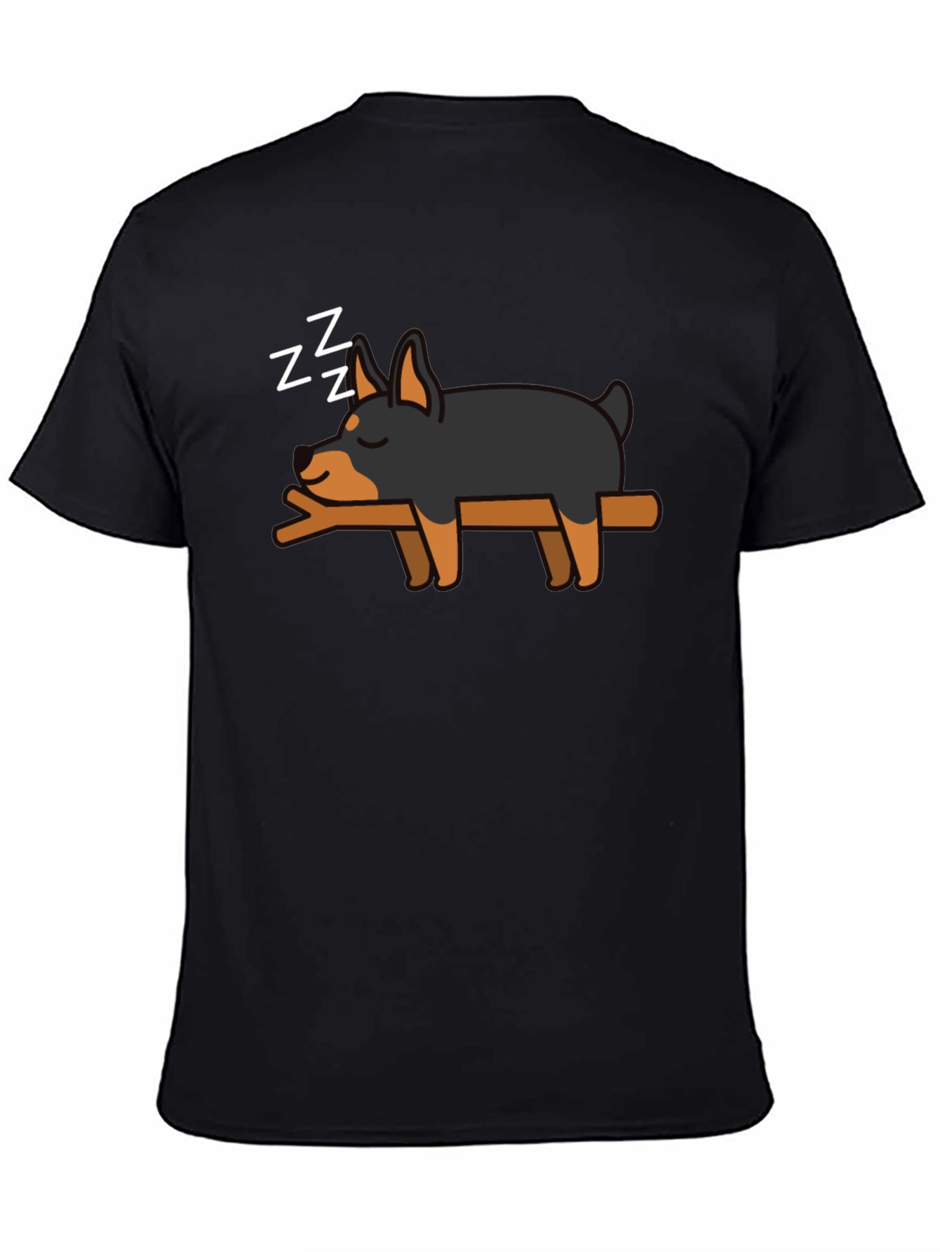 Cute Sleeping Dog T-Shirt - Black