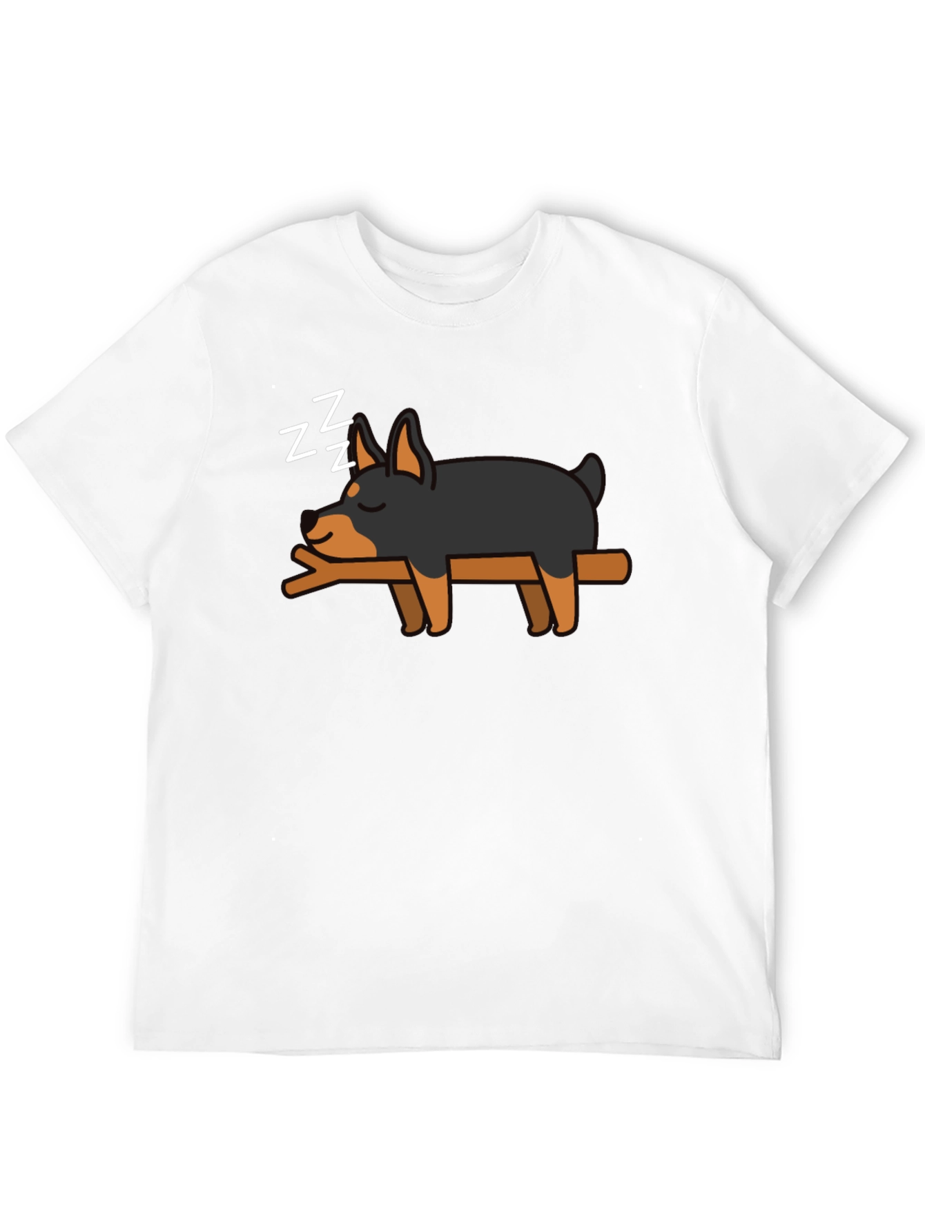 Cute Sleeping Dog T-Shirt - Black