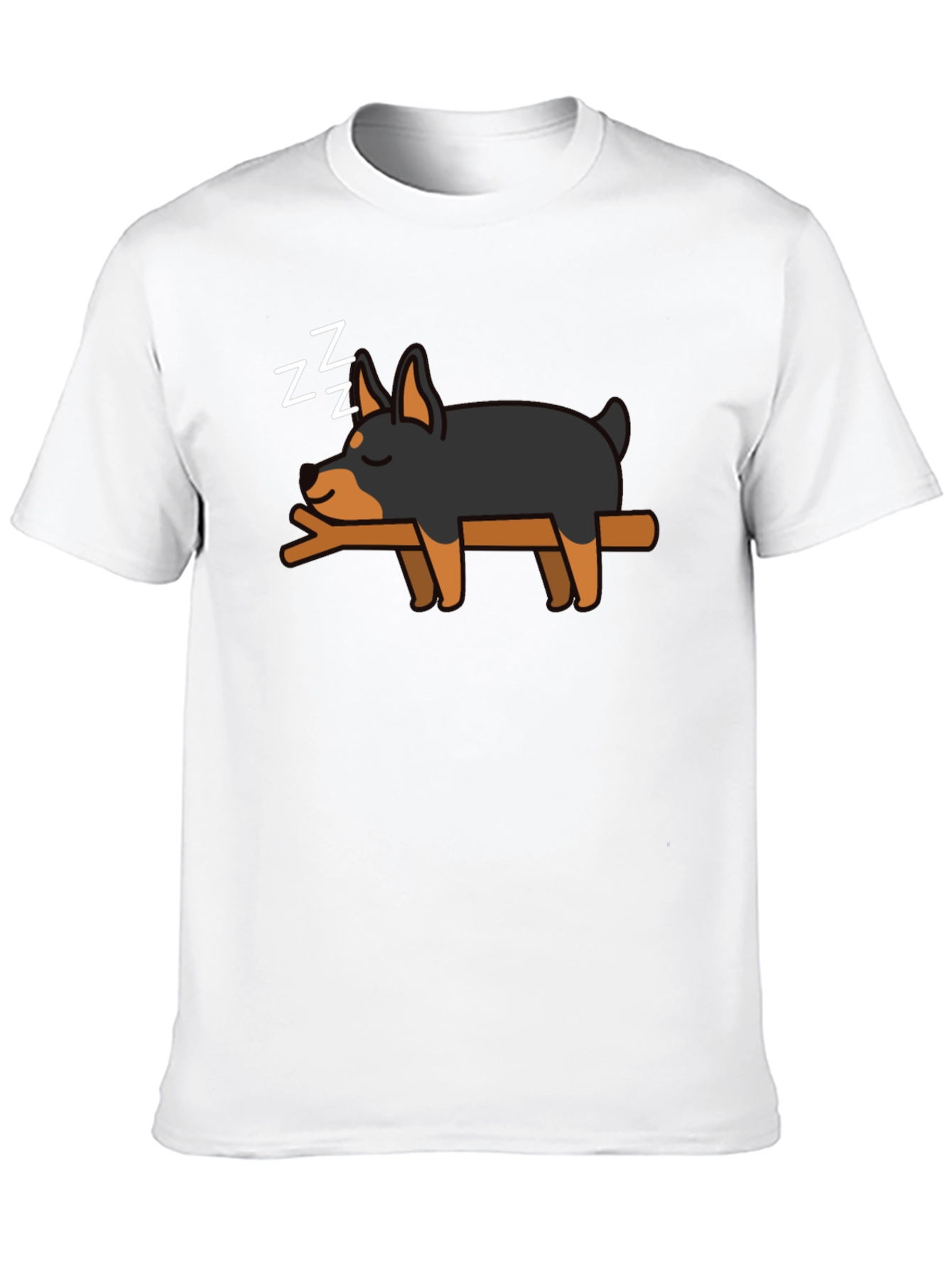 Cute Sleeping Dog T-Shirt - Black