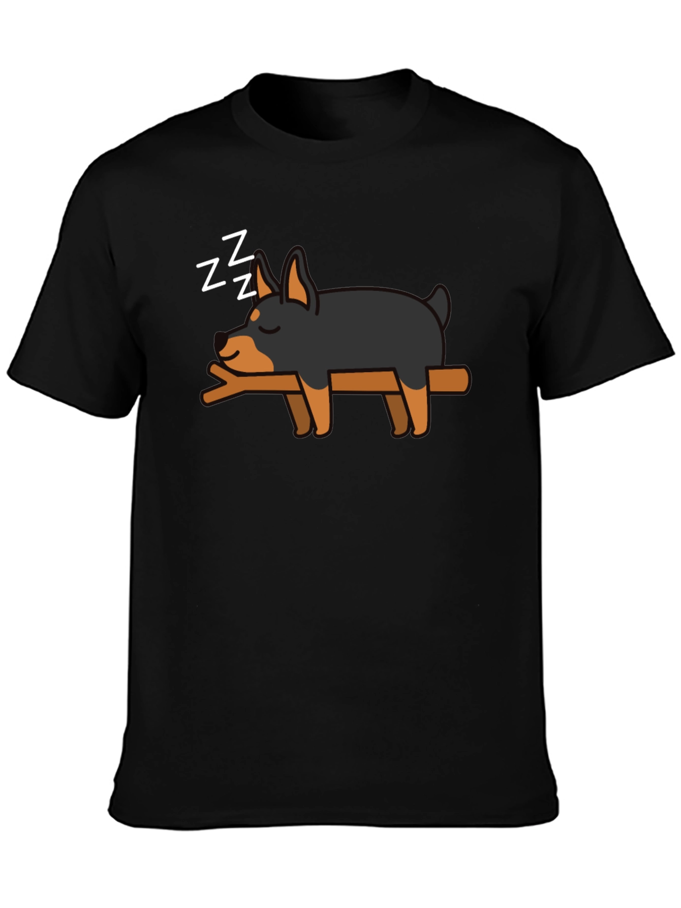 Cute Sleeping Dog T-Shirt - Black