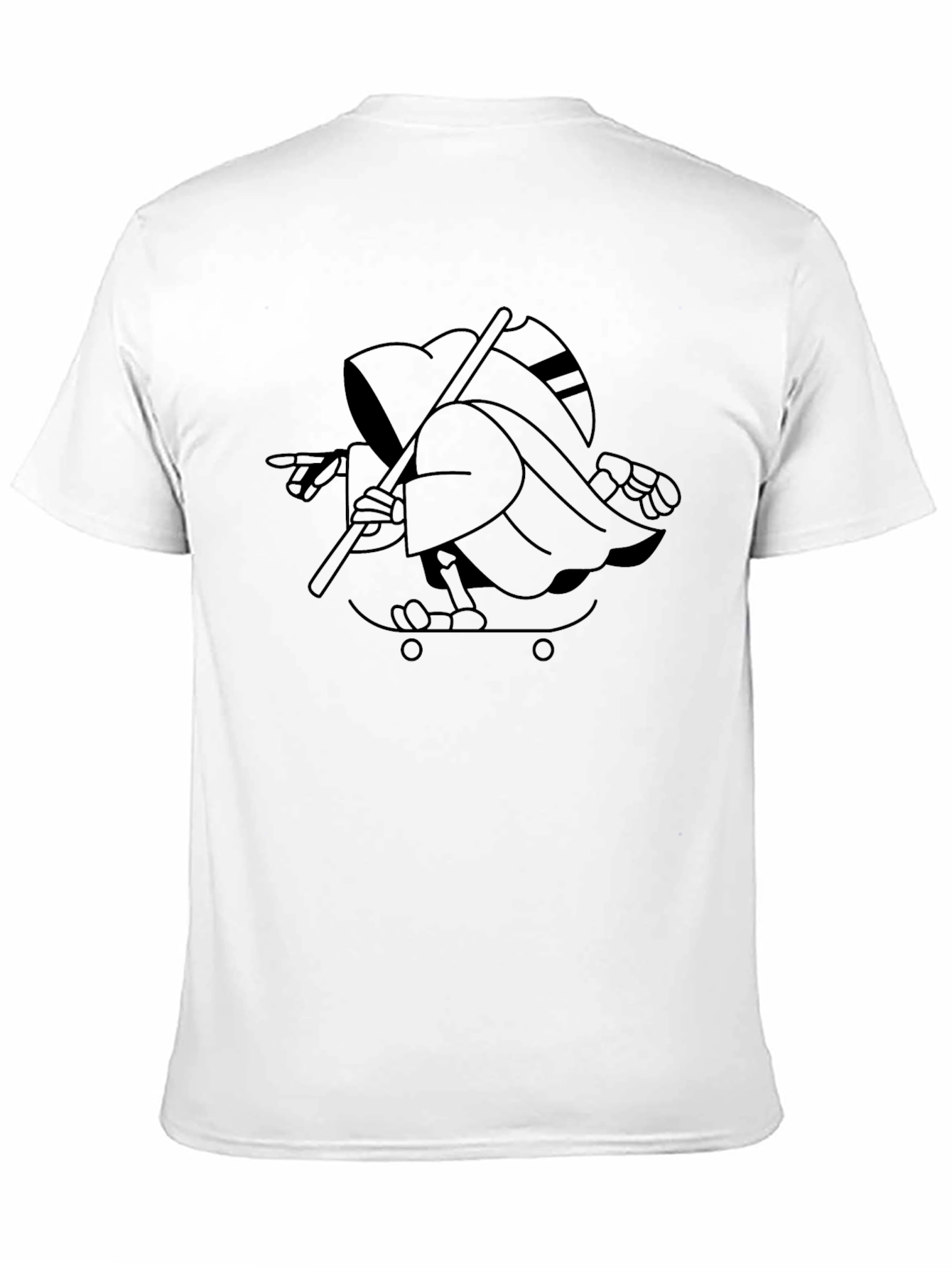 Grim Reaper Skateboarder Graphic Tee - Black