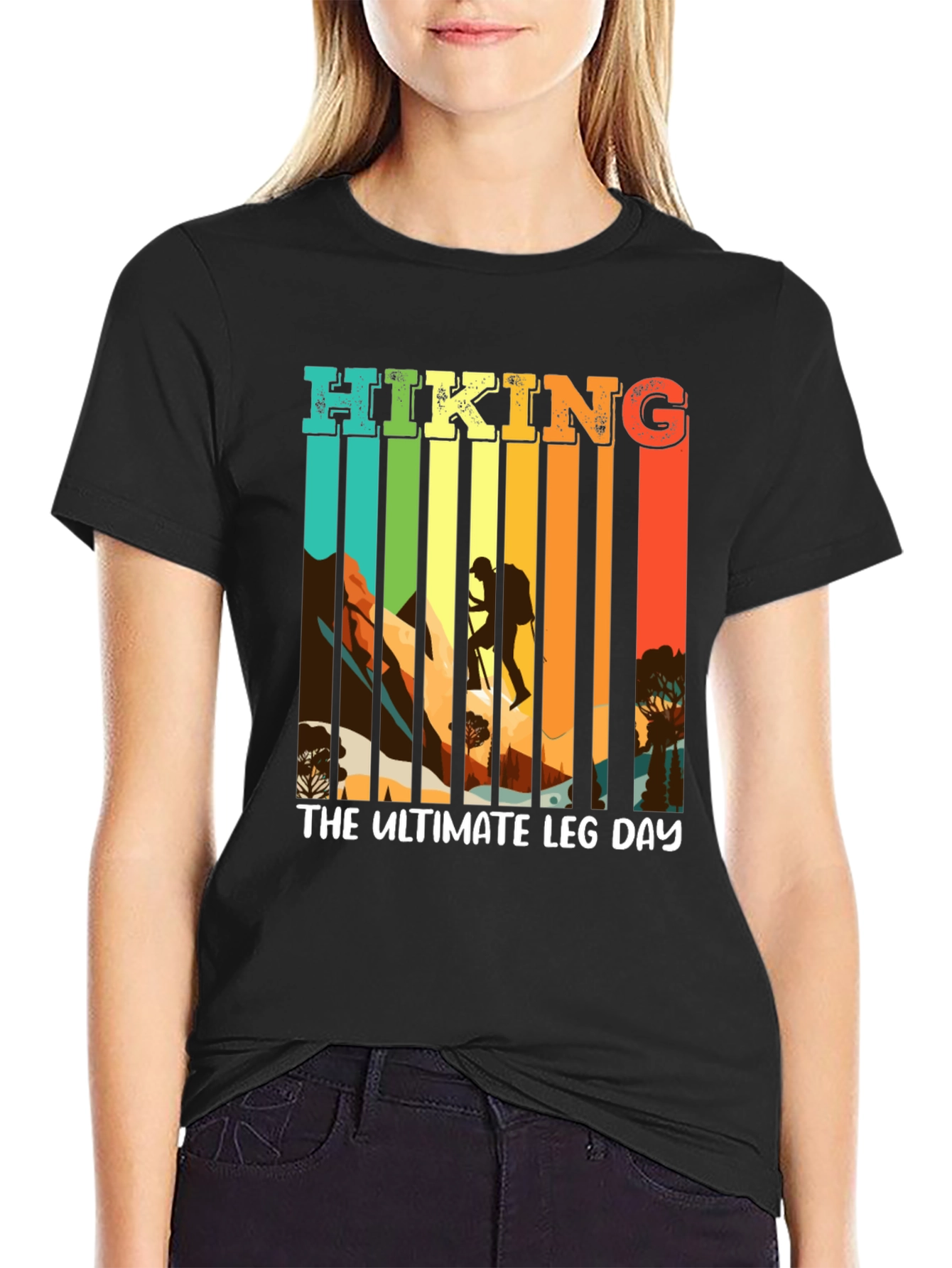 Hiking The Ultimate Leg Day Black T-Shirt