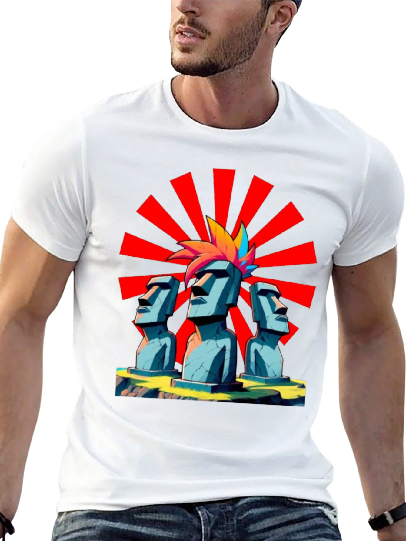 Moai Punk T-Shirt - Island Vibes