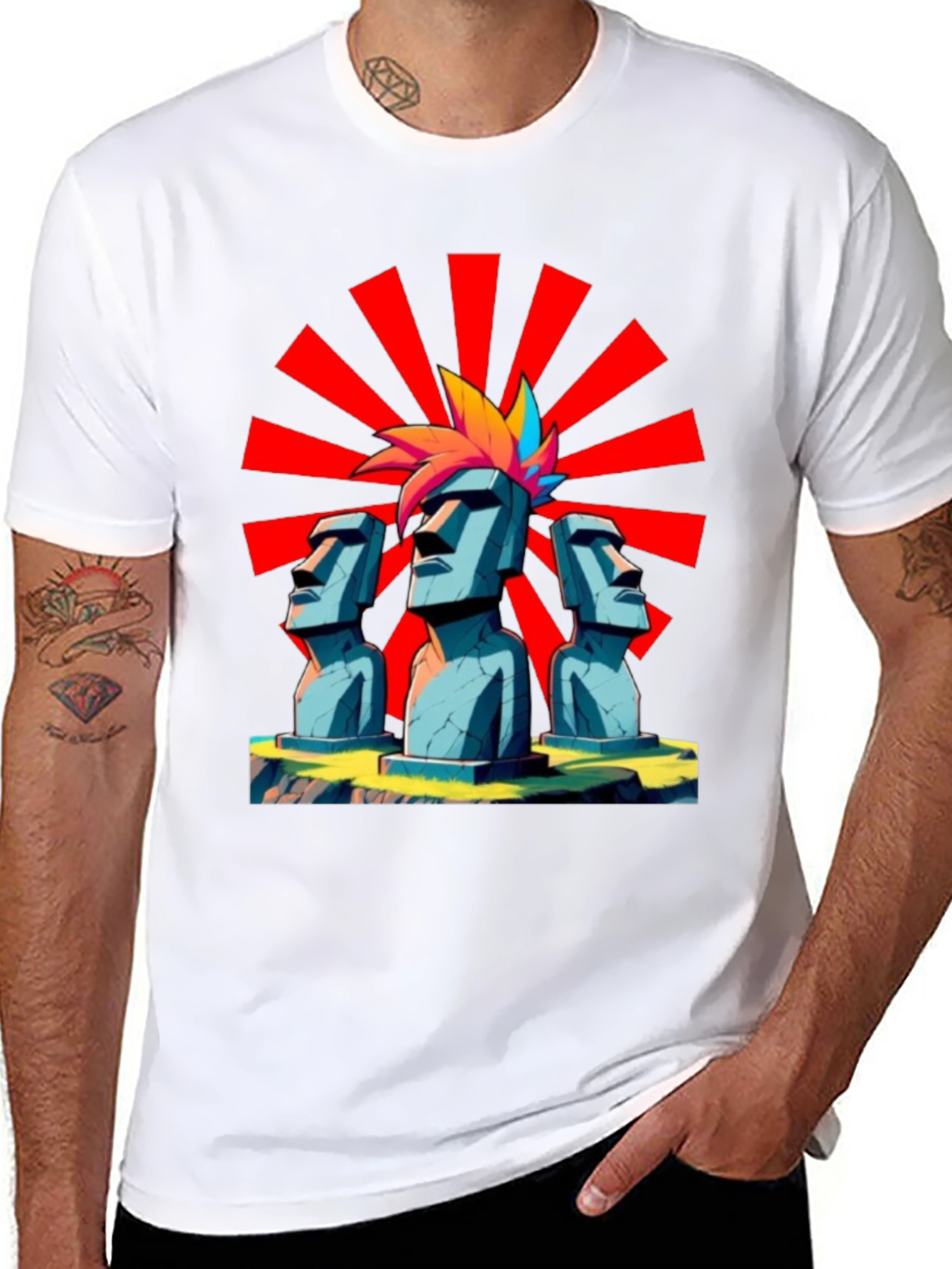 Moai Punk T-Shirt - Island Vibes
