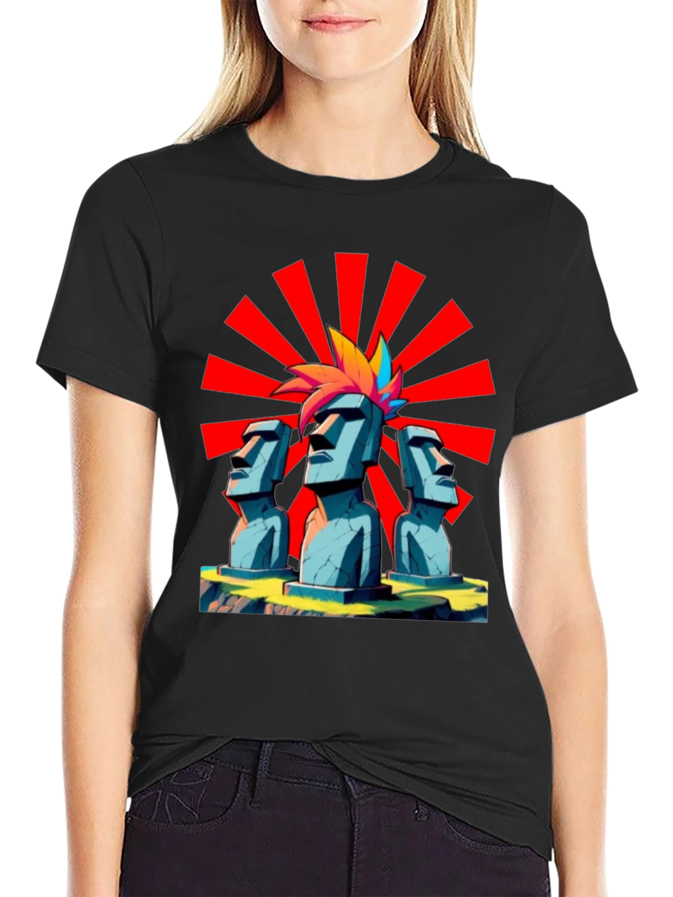 Moai Punk T-Shirt - Island Vibes