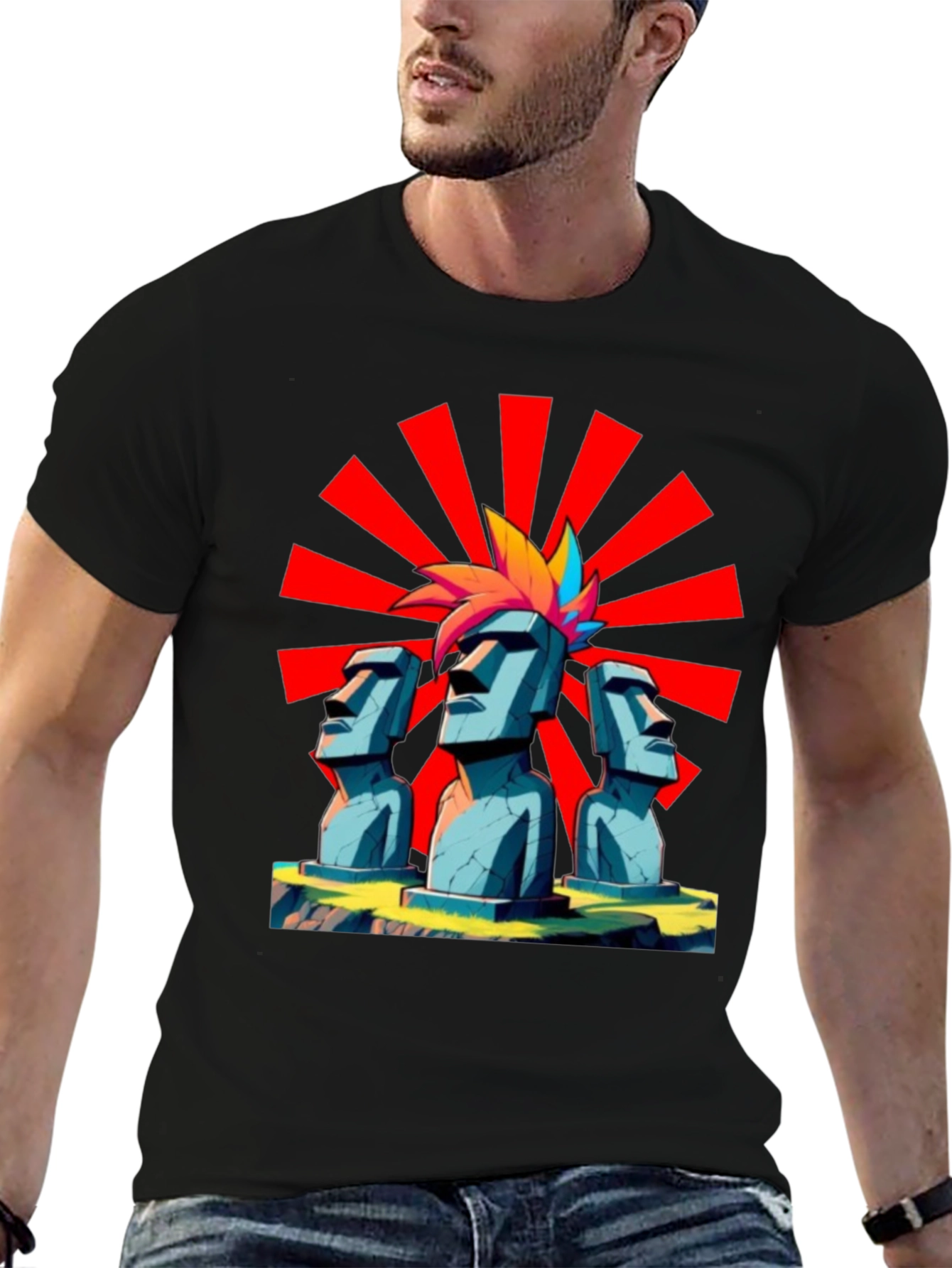 Moai Punk T-Shirt - Island Vibes