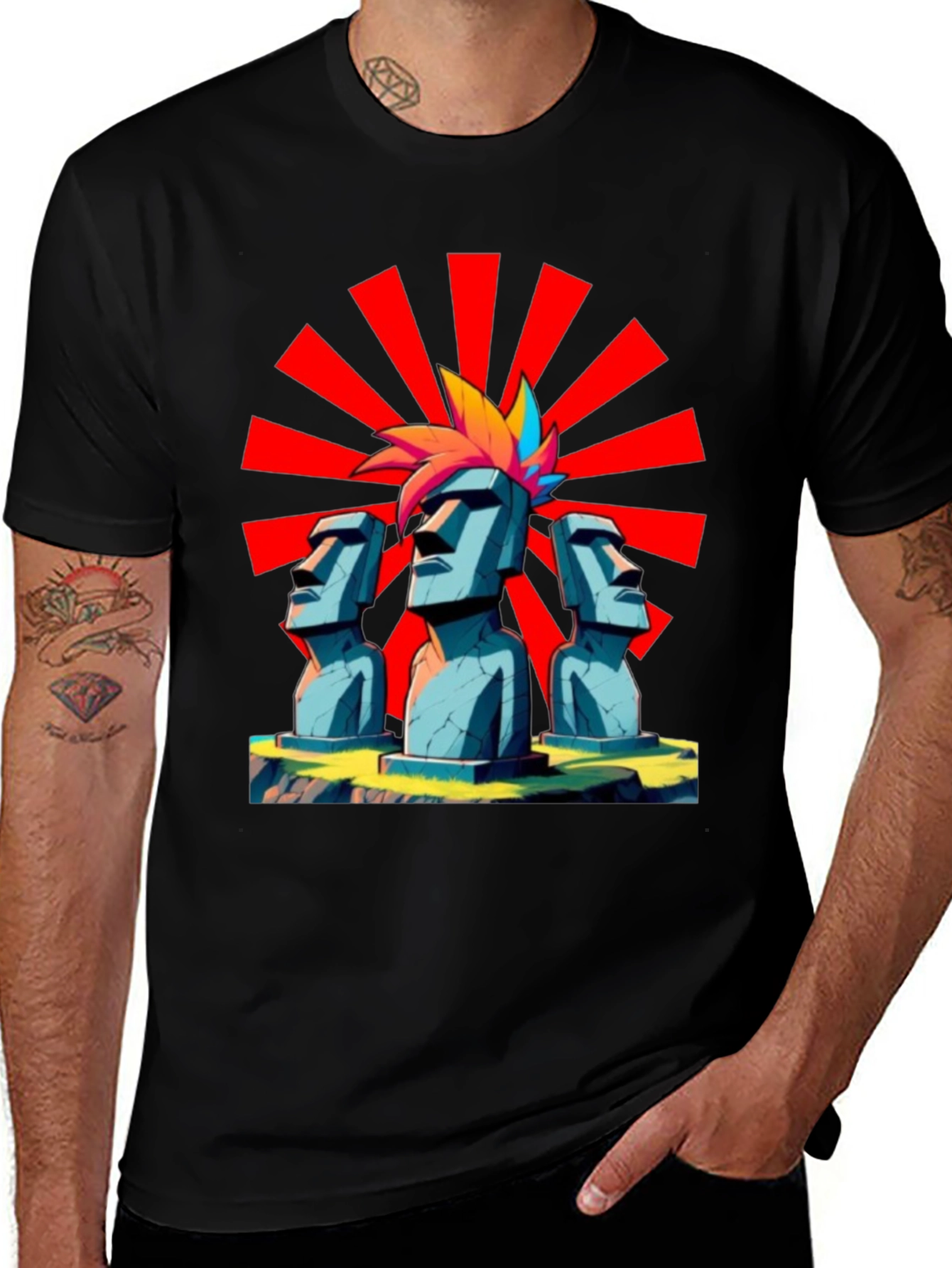 Moai Punk T-Shirt - Island Vibes