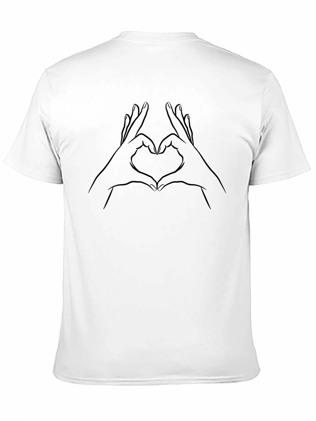 Heart Hands Graphic Tee - Modern Line Art T-Shirt