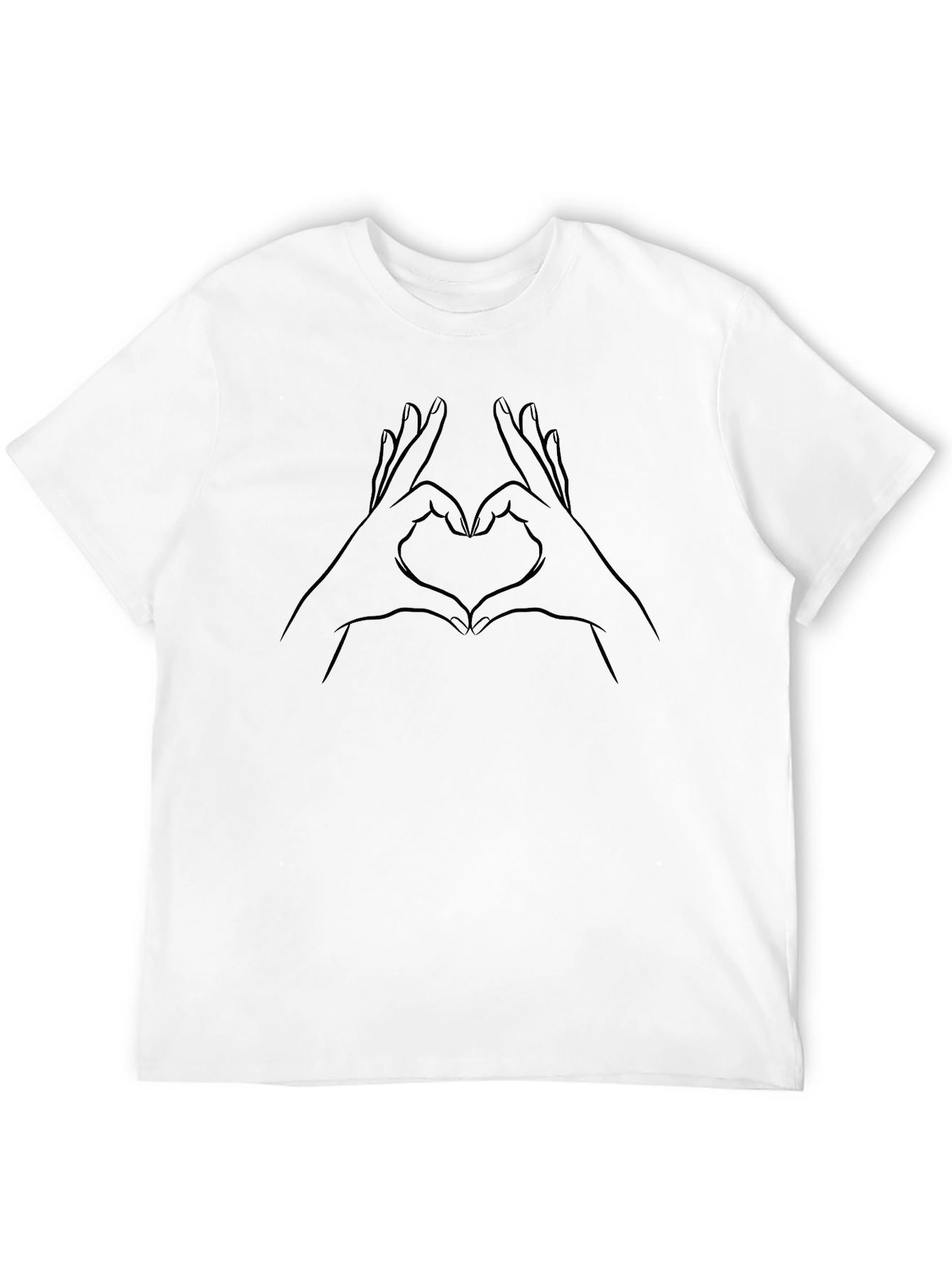 Heart Hands Graphic Tee - Modern Line Art T-Shirt