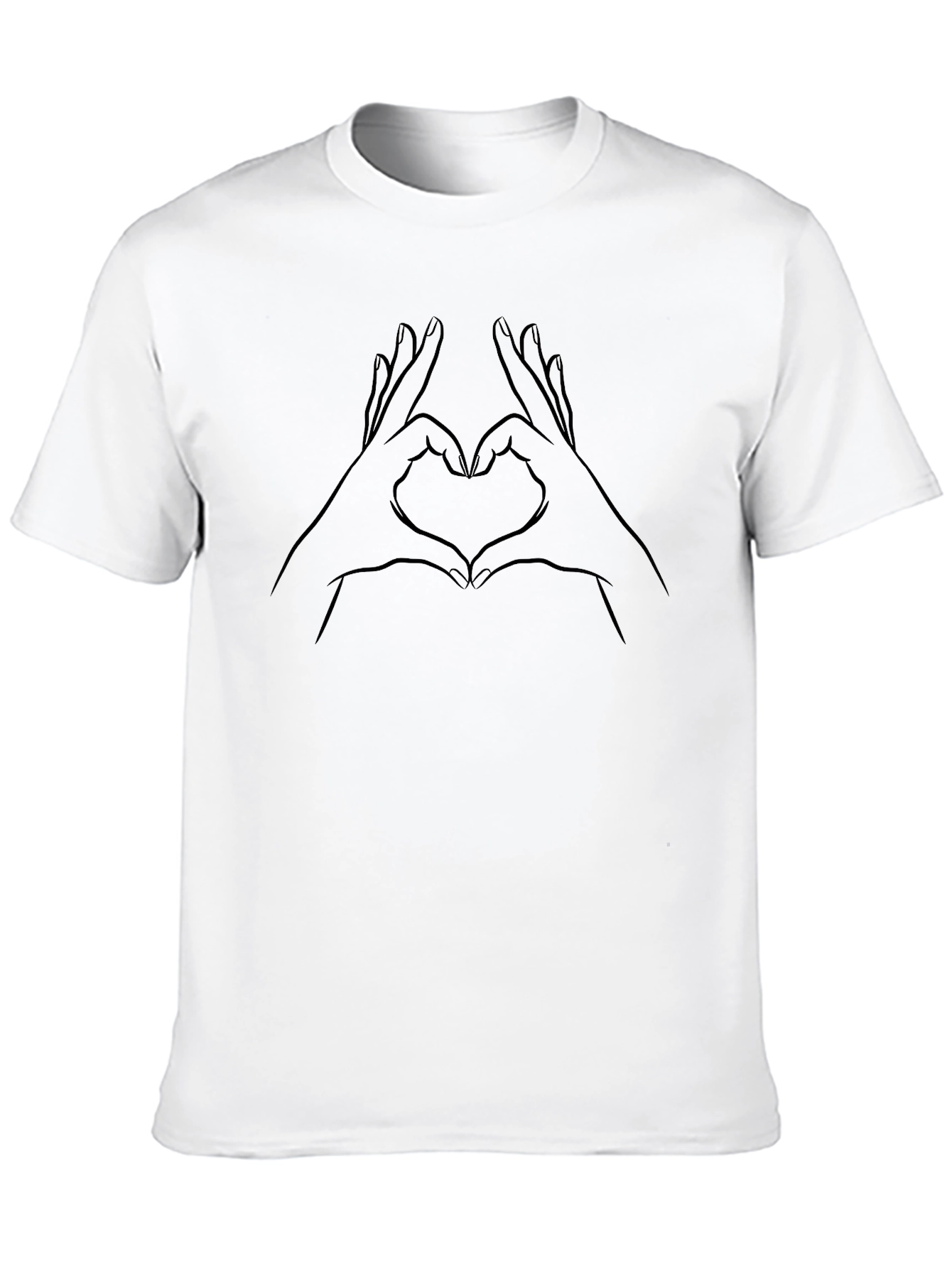 Heart Hands Graphic Tee - Modern Line Art T-Shirt